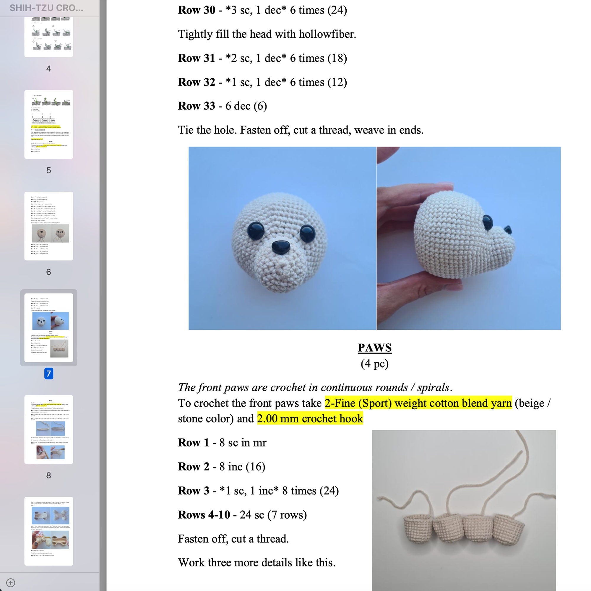 Small Shih-Tzu Dog Crochet Pattern, Amigurumi Dog, Crochet Dog Pattern, Toy Dog, Crochet Puppy, PDF English Pattern, Instant Download