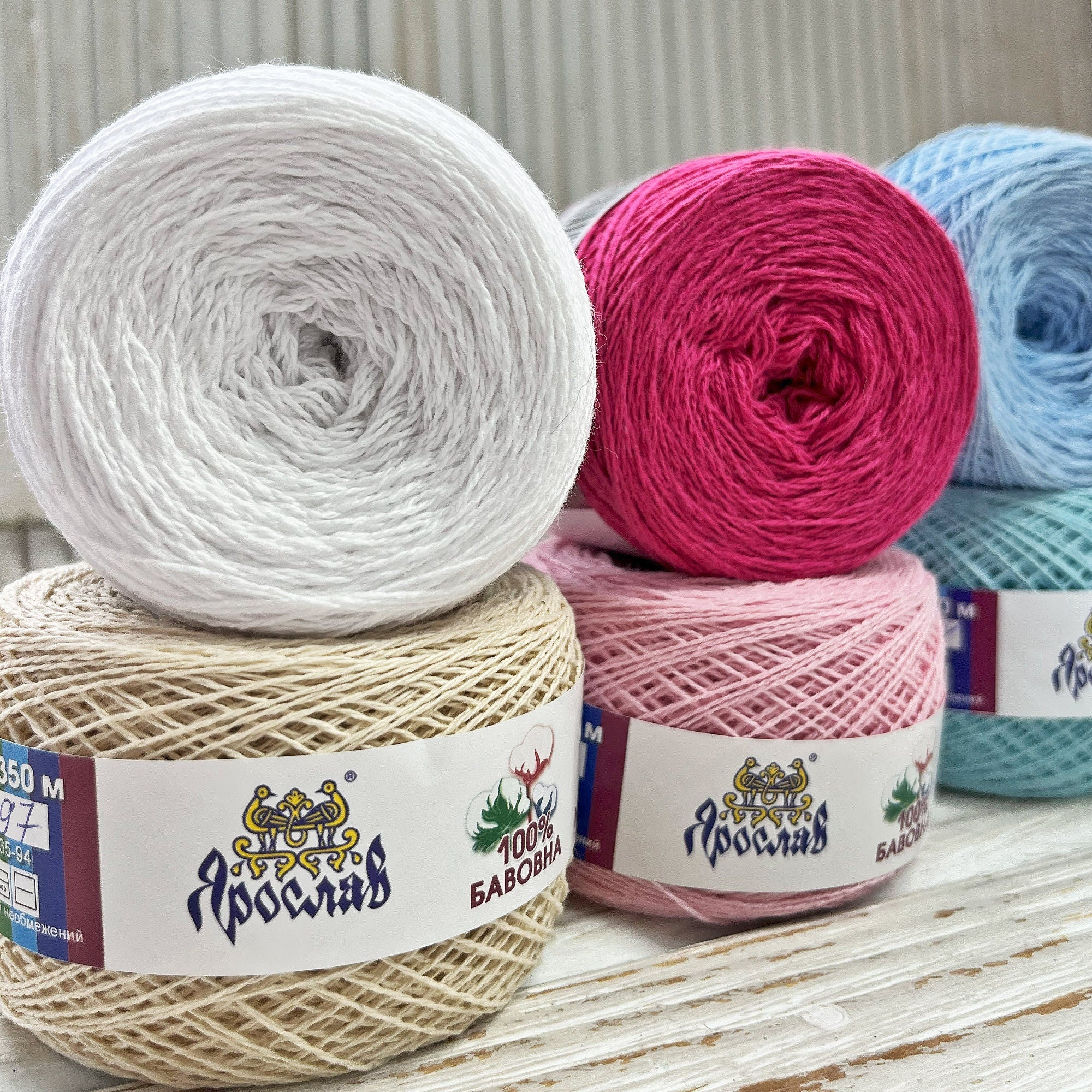 THIN COTTON YARN for Crochet Hook, 50 grams 100% Cotton Yarn, Lace Weight Crochet Yarn, Amigurumi Yarn, Hypoallergenic Yarn, Made in Ukrain