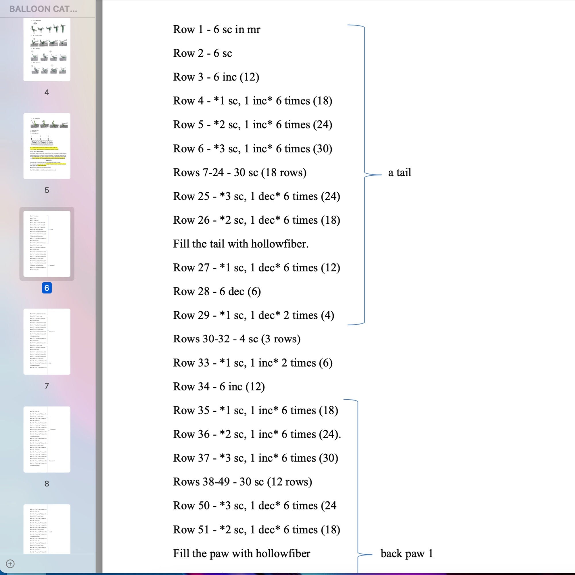 Balloon Animal Cat Crochet Pattern, Amigurumi Cat Pattern, Balloon Cat Pattern, Ballon Animal Plushie, Instant Download