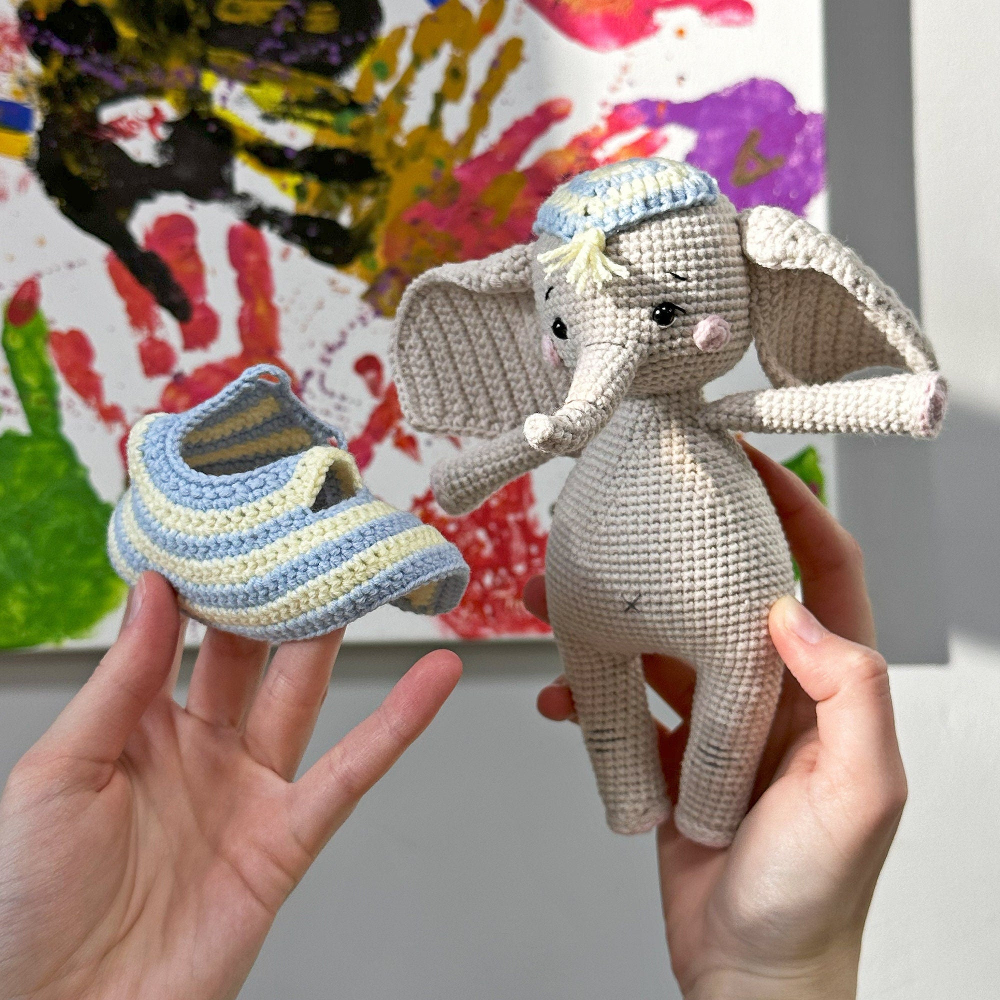 CIRCUS ELEPHANT Crochet Pattern, Elephant Toy Pattern, Crochet Amigurumi, Stuffed Elephant, PDF Pattern, Handmade Elephant, Crochet Lovey