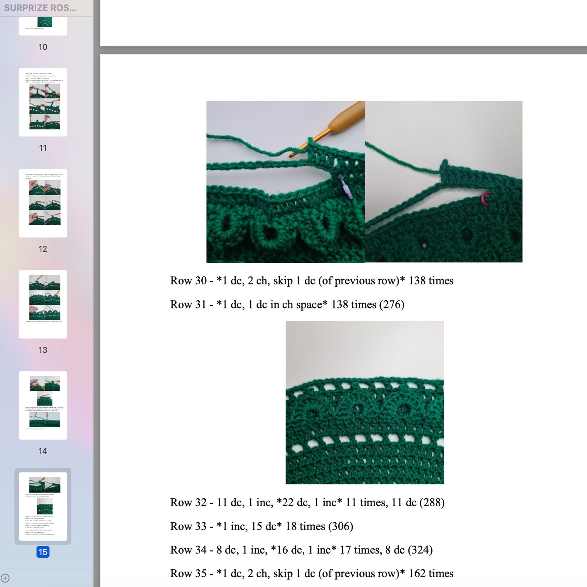 SURPRIZE ROSE BOUQUET BLANKET Crochet Pattern (skill level intermediate)