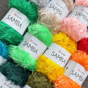 YARNART SAMBA 29 COLORS, Fantasy Yarn, Eyelash Yarn, Fur Yarn, Crochet Yarn, Decoration Yarn, Amigurumi Yarn, Baby Yarn, 3.52 Oz, 164 Yds