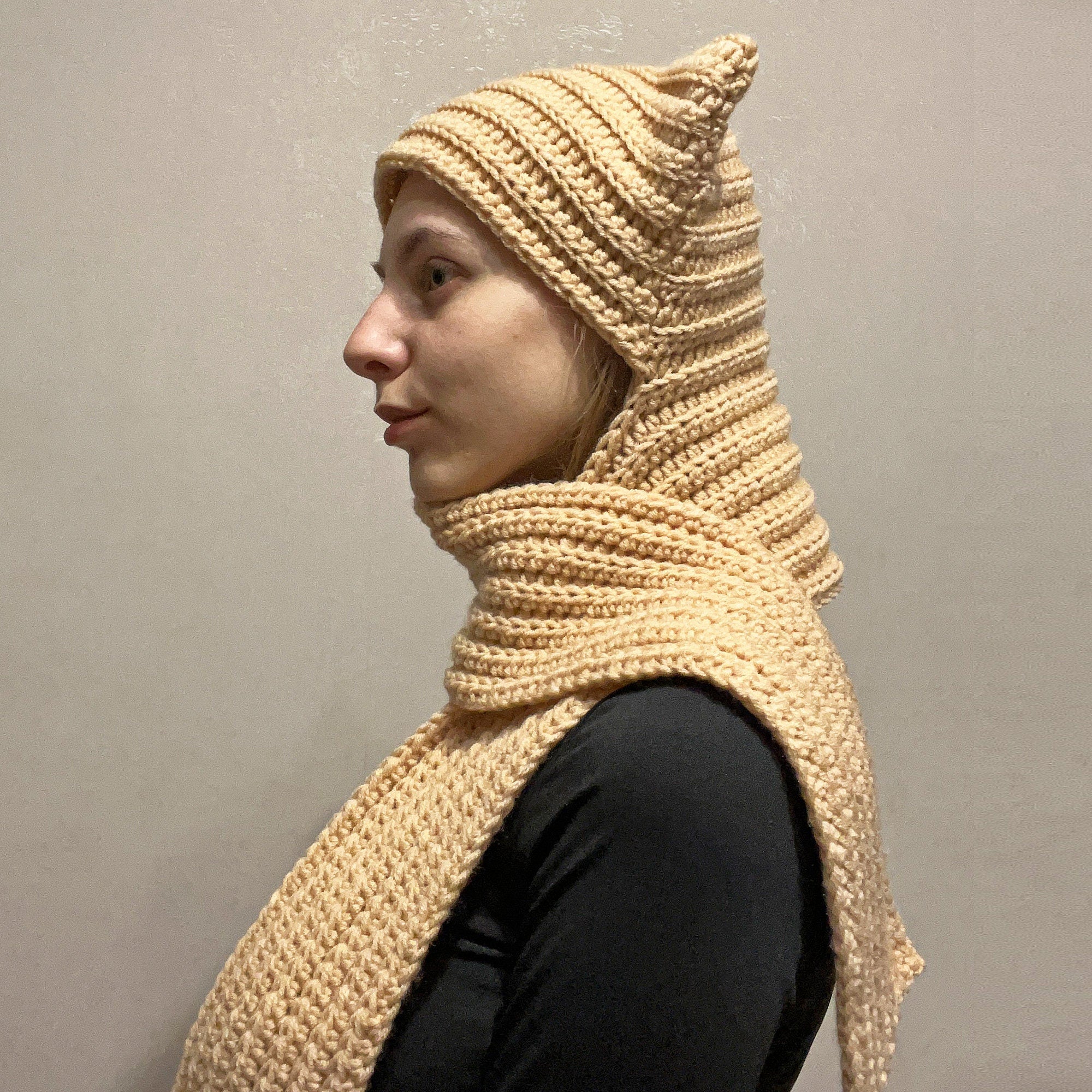 Cute Kitty HAT-SCARF Pdf Crochet Pattern, Size: S-XL Easy Crochet Pattern, Crochet Hat Pattern, Crochet Scarf Pattern, Baby Crochet Hat