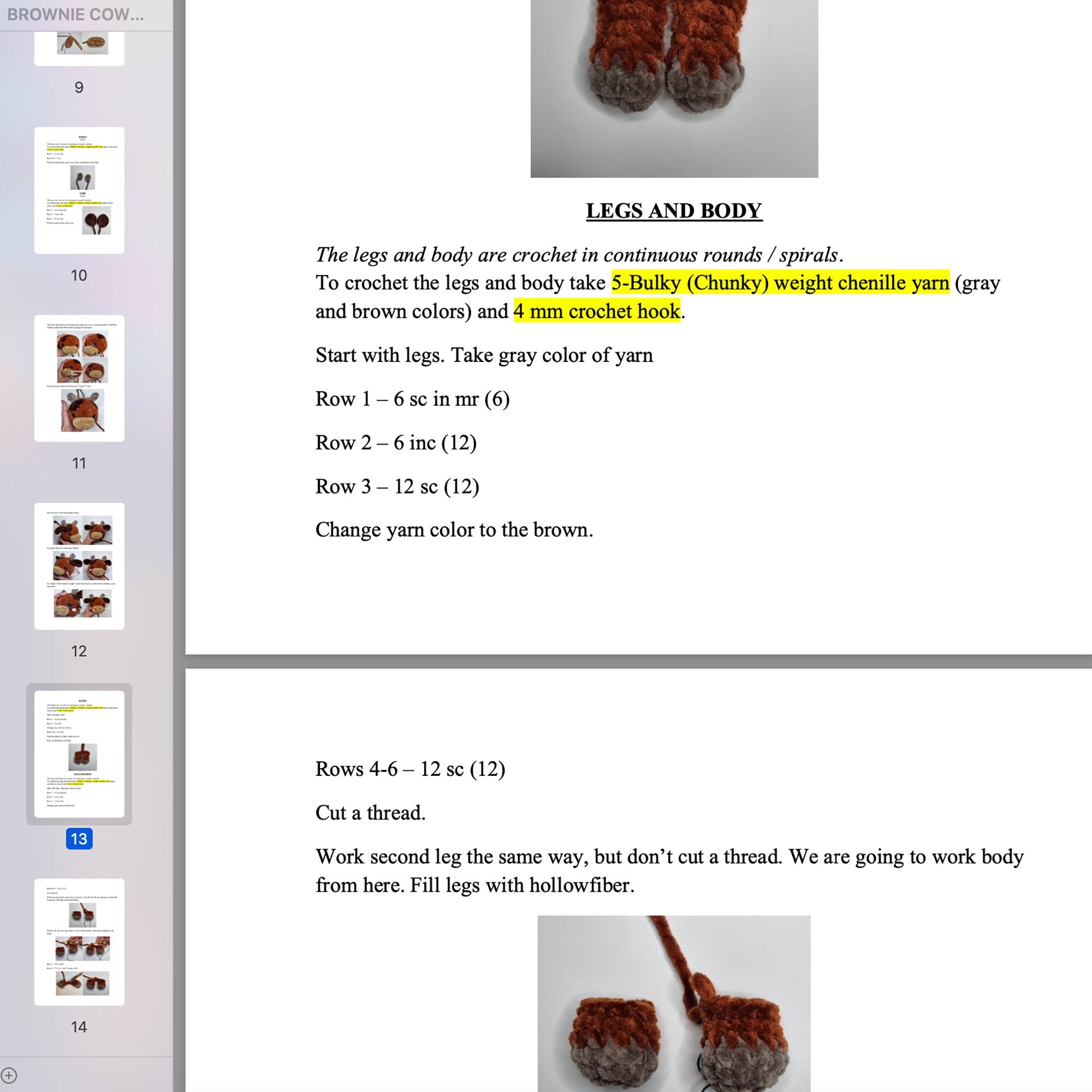 Crochet Cow Snuggler, Highland Cow Pattern, Brown Cow Pattern, Cow Pattern Tutorial, Amigurumi Lovely Pattern, Crochet Stuffed Animal