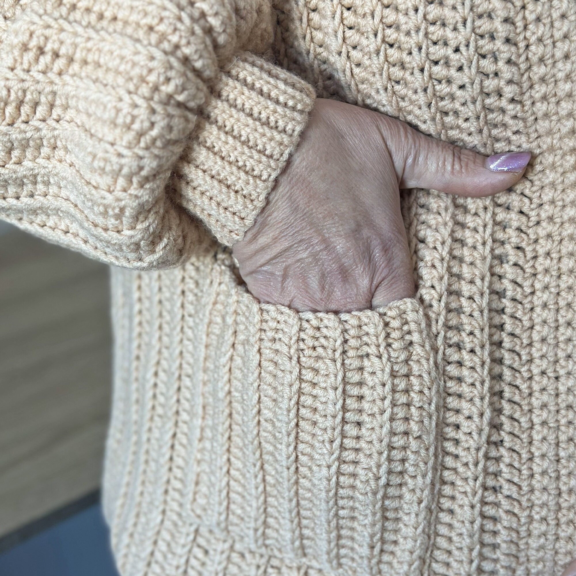 Cozy CARDIGAN with Pockets Crochet Pattern, Sweater Women Crochet Pattern, Modern Cardigan, Pullover Pattern- 7 Sizes, Sizes XS-3XL