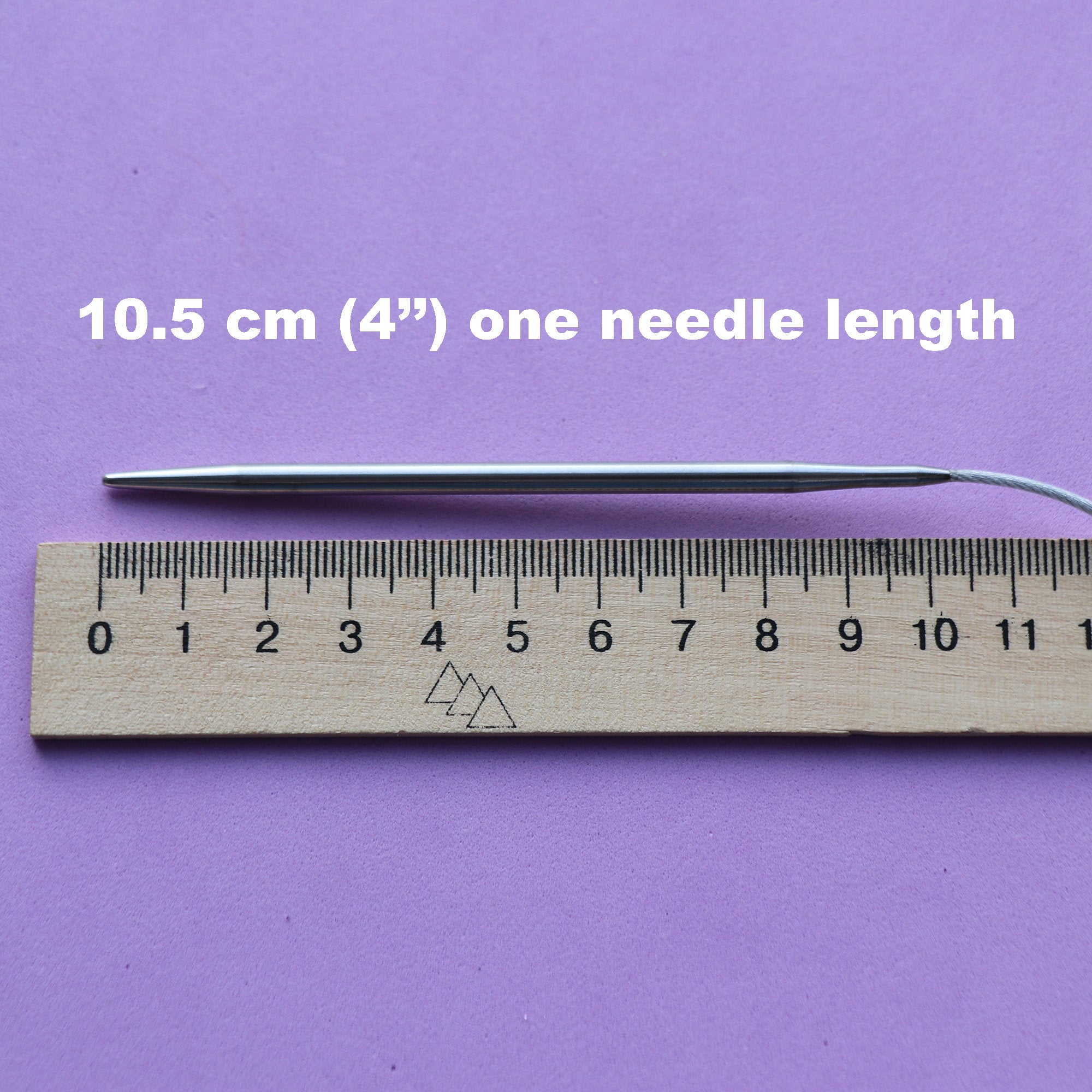 SET of 3 Flexible DOUBLE POINTED Knitting Needles 2.0-4.0 mm, Sock Knitting Needles, Steel Stocking Needles, Length 21 cm / 8 in