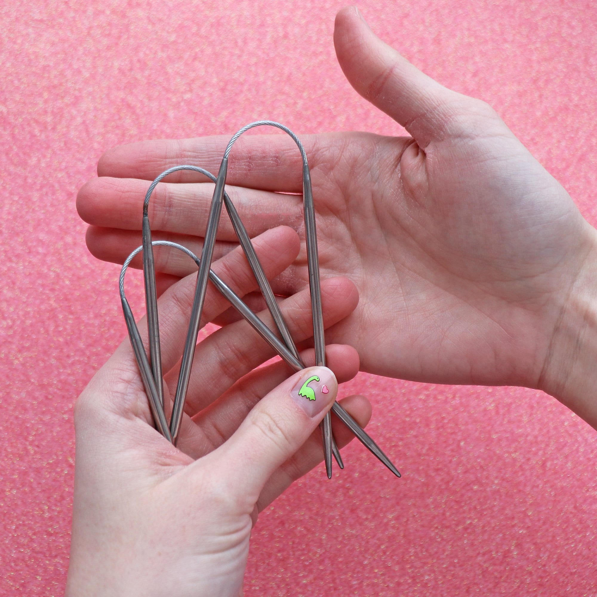 SET of 3 Flexible DOUBLE POINTED Knitting Needles 2.0-4.0 mm, Sock Knitting Needles, Steel Stocking Needles, Length 21 cm / 8 in