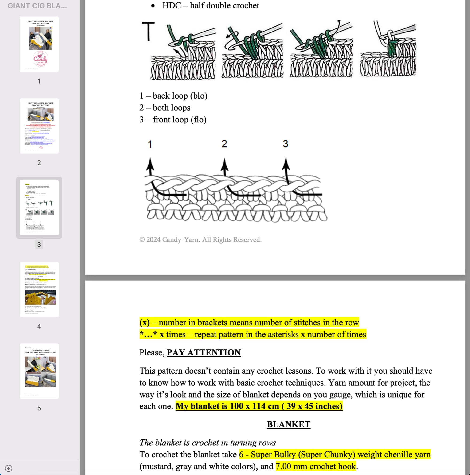 Crochet Pattern GIANT CIGARETTE Blanket, No Sew Easy Crochet Pattern, Blanket PDF Pattern, Crochet Cigarette Plushie, Holiday Pattern