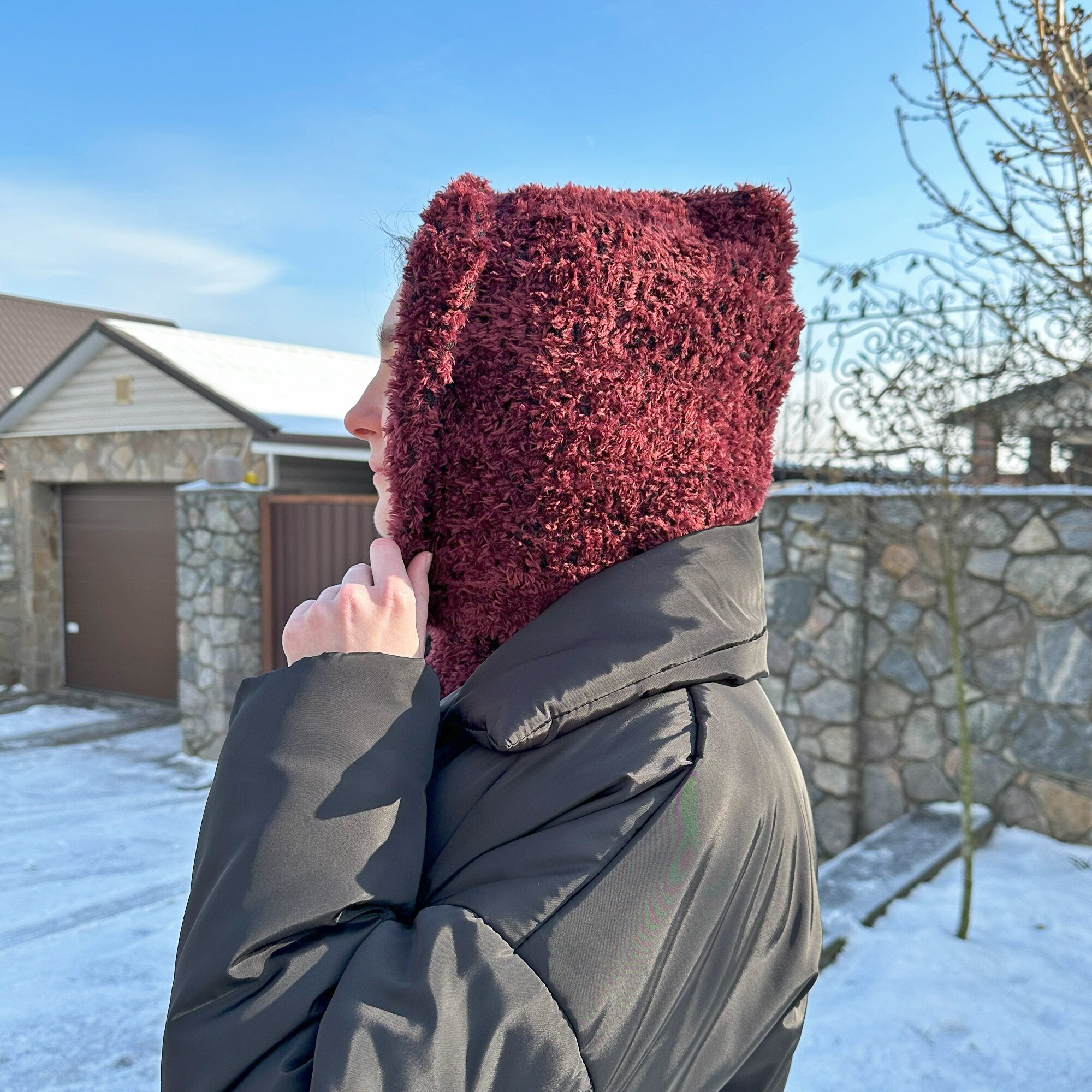 Hooded COWL Crochet Pattern, Cozy Cowl, Crochet Balaclava, Crochet Hoodie Pattern, Easy Crochet Pattern, Digital Download, PDF Pattern