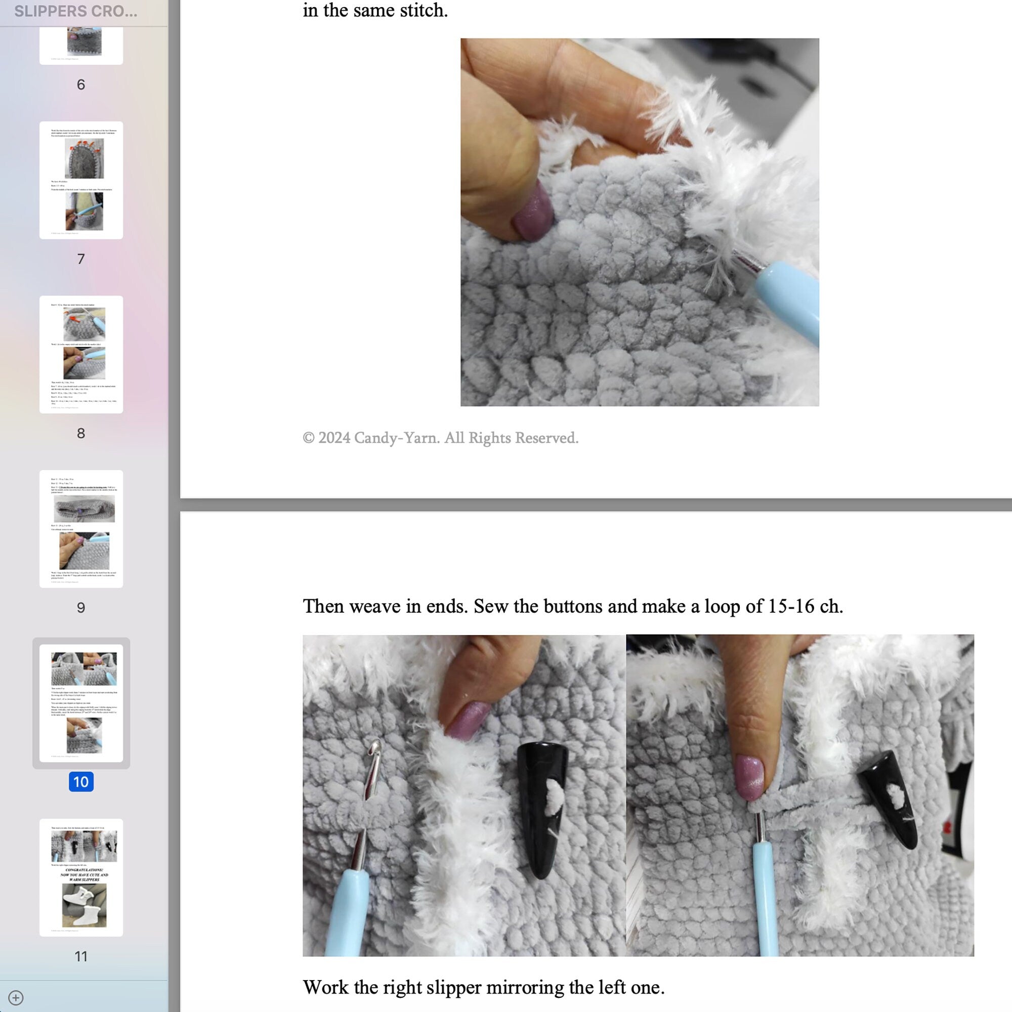 Crochet House Slipper Pattern Size US 8.5/UK 7/EU 39/9.75"/24.6 cm (can be adjusted to bigger / smaller sizes), Classic Snow Boots