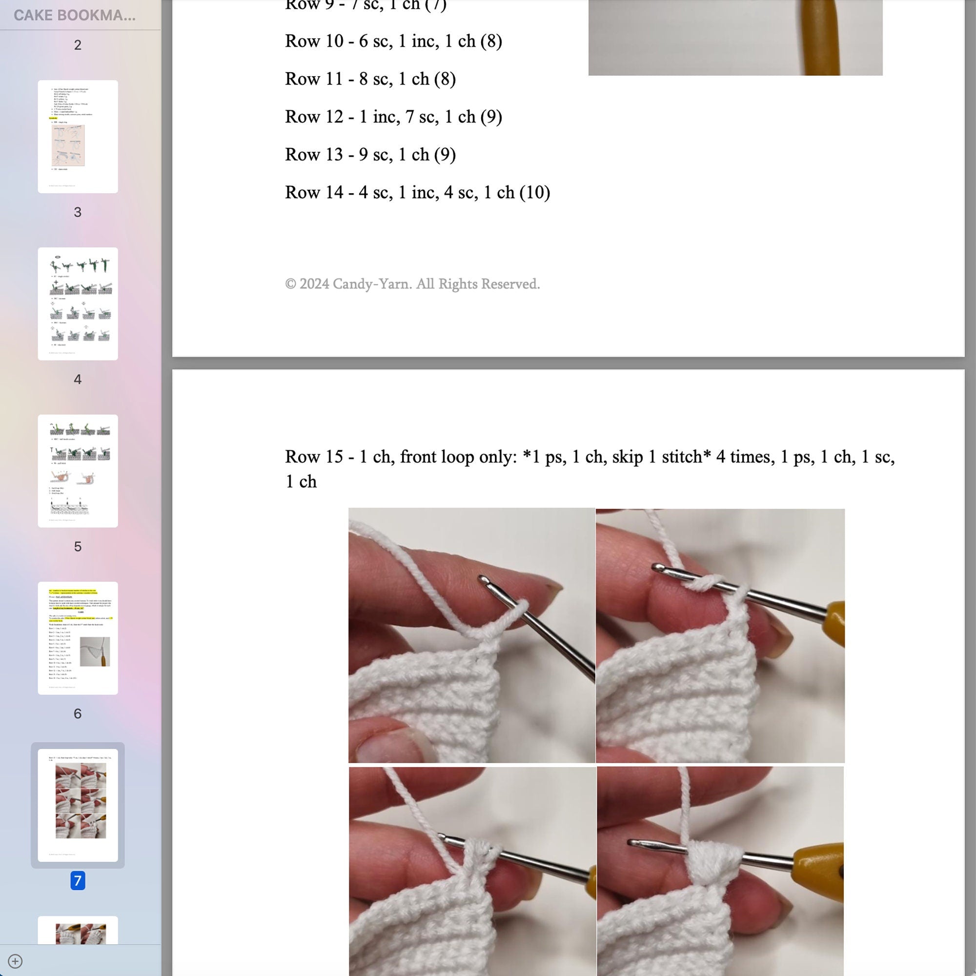 Crochet Pattern Pie Slice Bookmark, Pretzel Bookmark, Croissant Bookmark, PDF Pattern, Easy Crochet, US Terms (English Only)