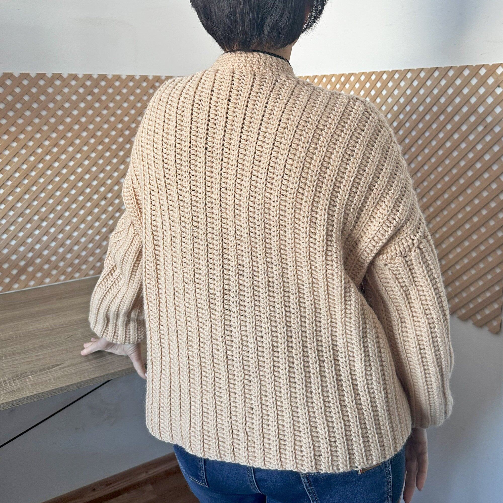 Cozy CARDIGAN with Pockets Crochet Pattern, Sweater Women Crochet Pattern, Modern Cardigan, Pullover Pattern- 7 Sizes, Sizes XS-3XL