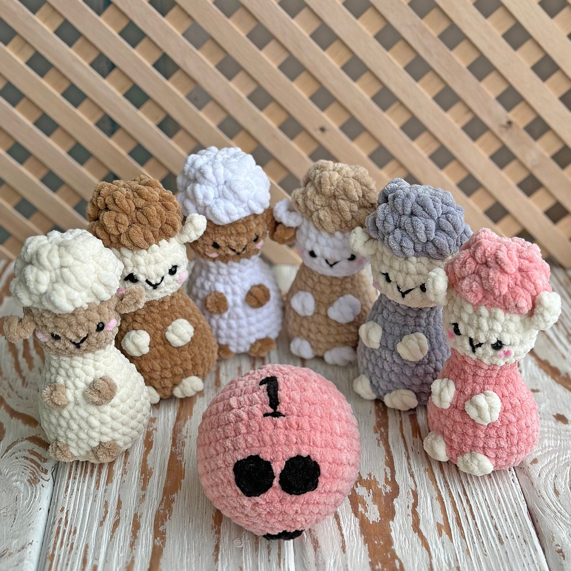 NO SEW Sheep Bowling Game Crochet Pattern, PDF Beginner Amigurumi Plushie Pattern in English, Crochet Animals Game Tutorial