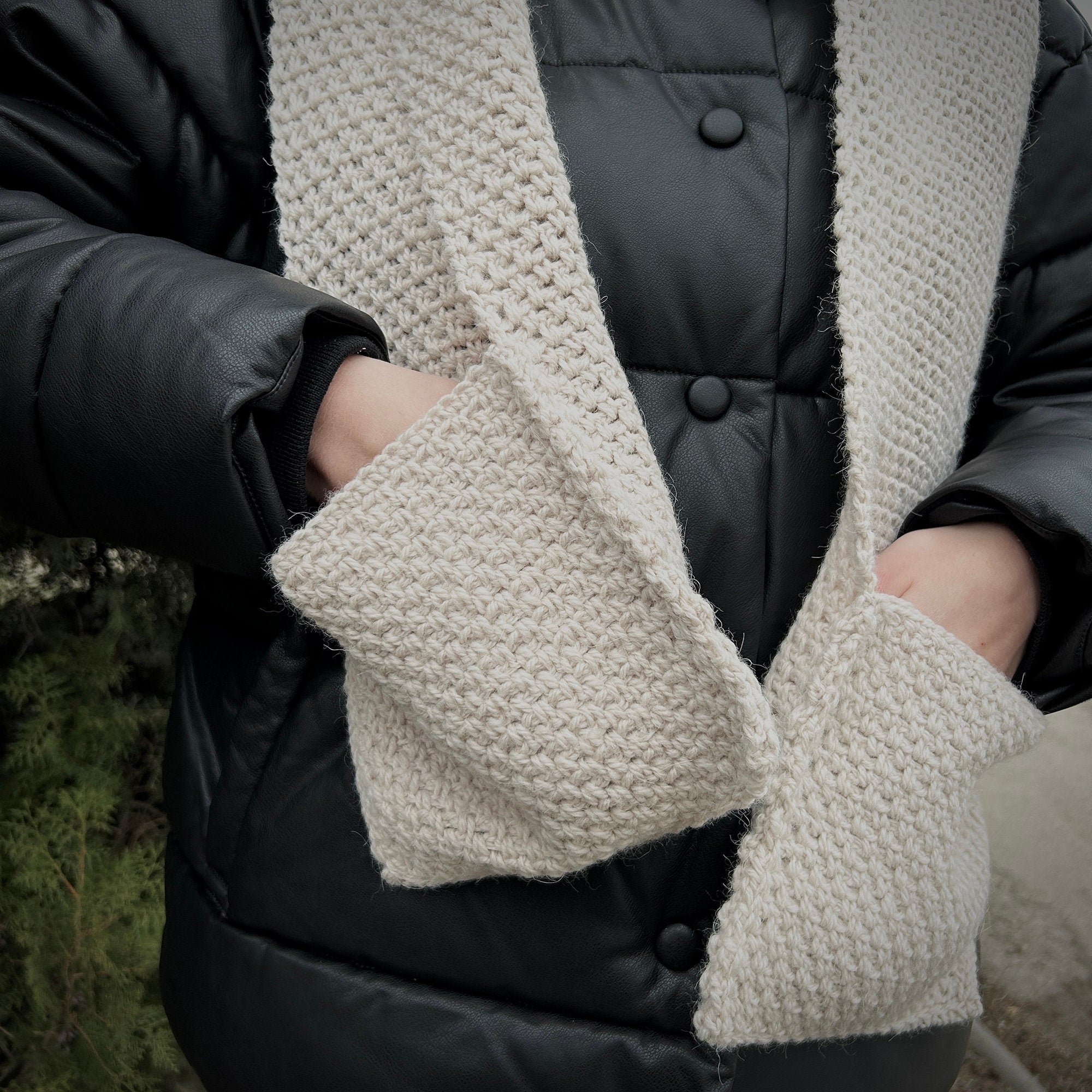 Scarf with Pockets + Сute Hat+ Crochet cowl, All-in-one PDF Crochet Pattern For Beginners, Hooded Scarf with Ears, Instant Download