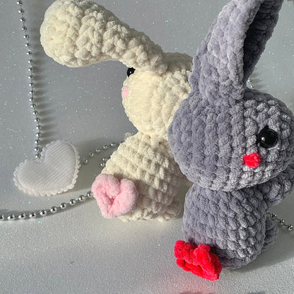 Crochet Bunny Pattern, LOW SEW Amigurumi Pattern, Hugging Bunnies Couple Pattern, Valentines Crochet, Easy Crochet Pattern, Instant Download