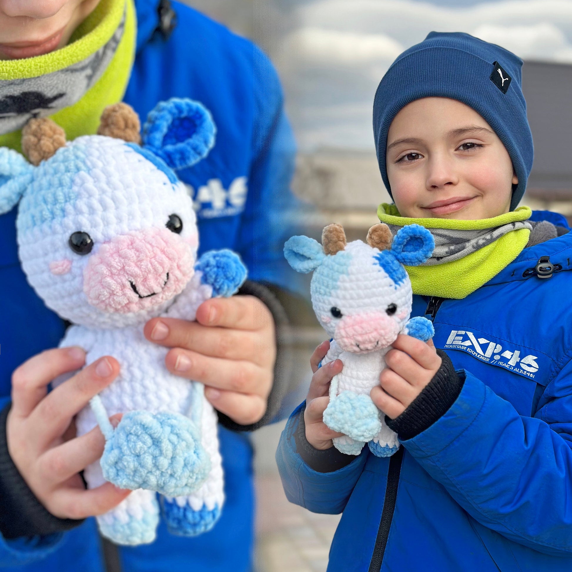 BEGINNER CROCHET KIT Amigurumi Cow, Easy Starter Crochet Kit, Amigurumi Kit, Diy Craft Kit Gift, Learn How To Crochet Kit, Amigurumi Cow