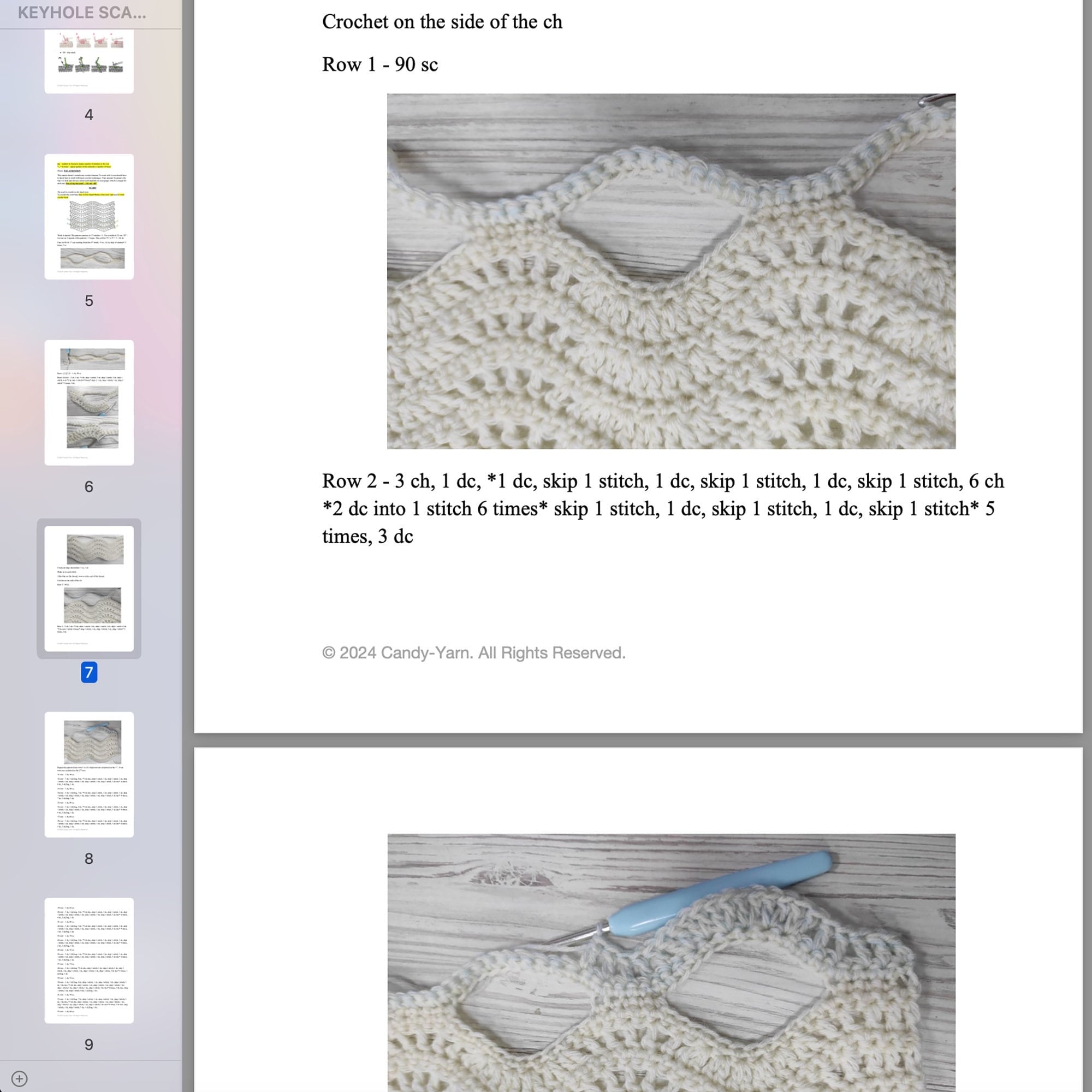 KEYHOLE SCARF Crochet Pattern (skill level intermediate)