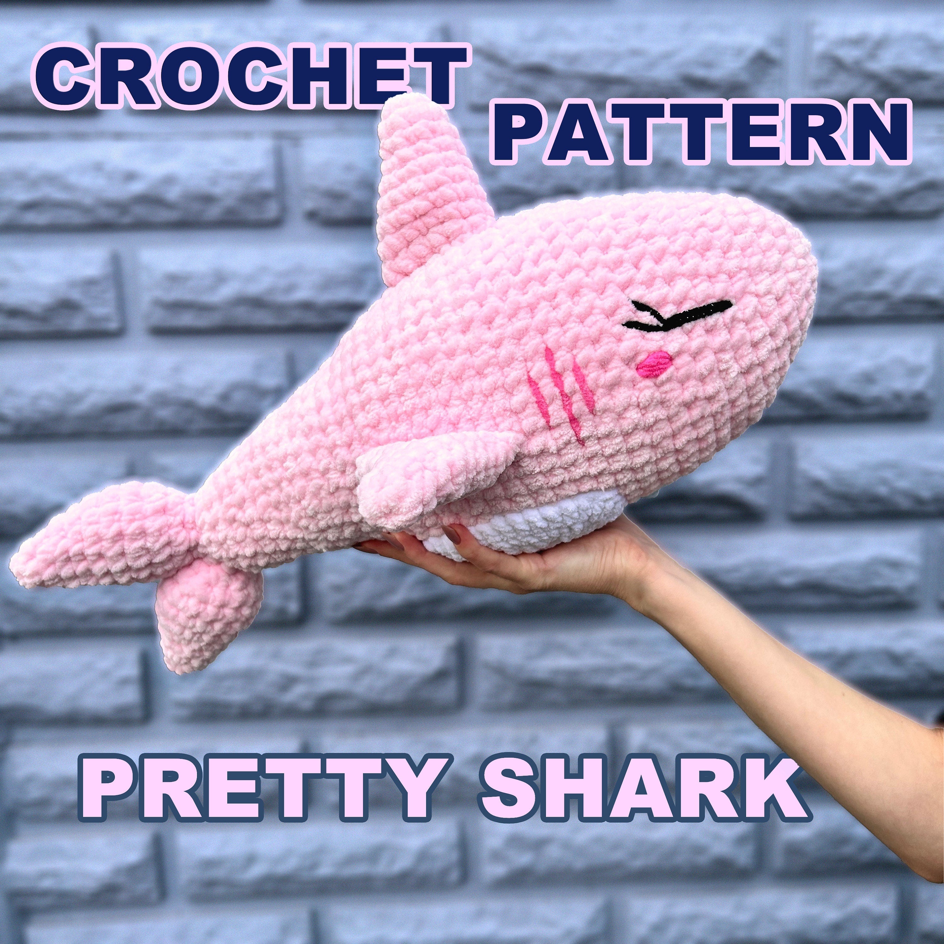 PRETTY SHARK AMIGURUMI, Crochet pattern, Amigurumi Pattern, Instant Download, Easy Baby Shower Crochet Pattern, Easy Sea Pattern