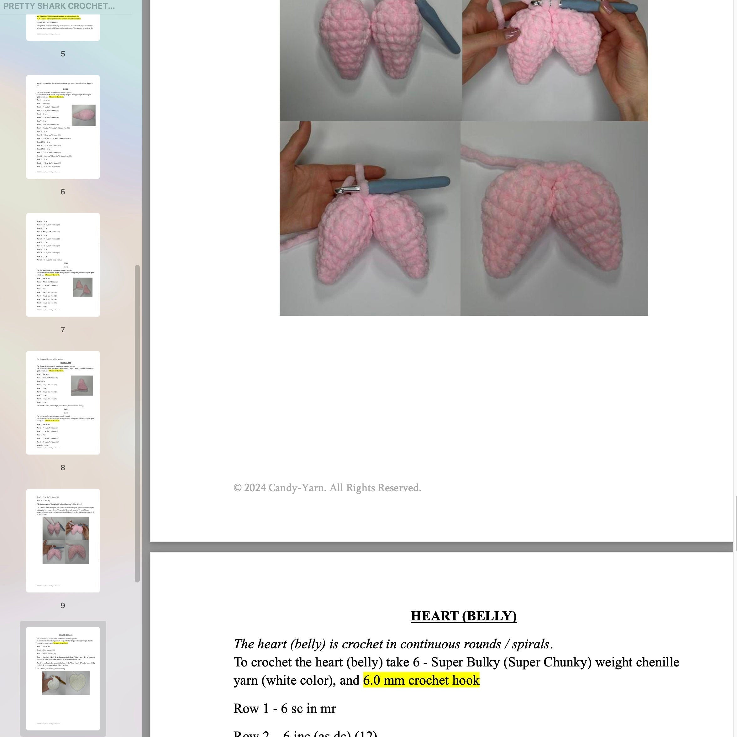 PRETTY SHARK AMIGURUMI, Crochet pattern, Amigurumi Pattern, Instant Download, Easy Baby Shower Crochet Pattern, Easy Sea Pattern