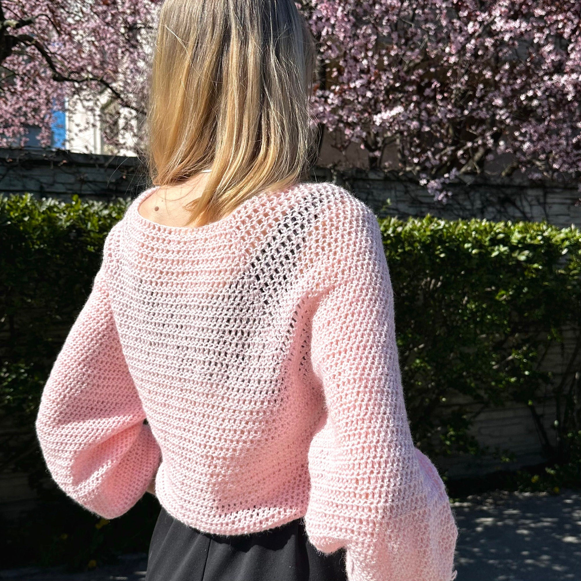 CROCHET PATTERN, Mesh Top Down Sweater, Women's Crochet Sweater Pattern, Crochet Pattern, Crochet, Pattern, Mesh, Sweater, Sizes S-L