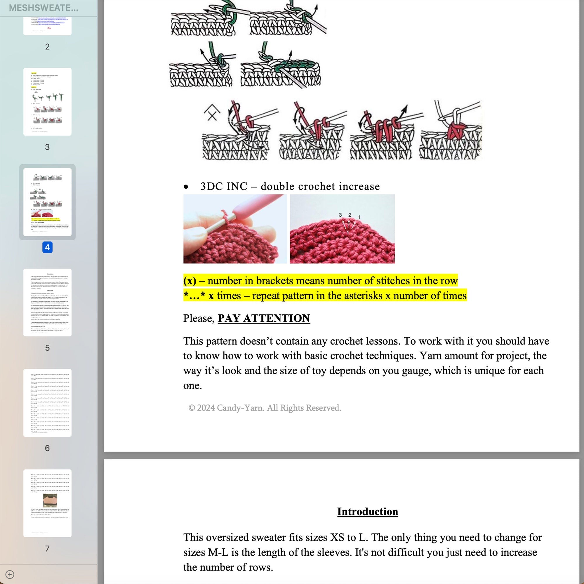 CROCHET PATTERN, Mesh Top Down Sweater, Women's Crochet Sweater Pattern, Crochet Pattern, Crochet, Pattern, Mesh, Sweater, Sizes S-L