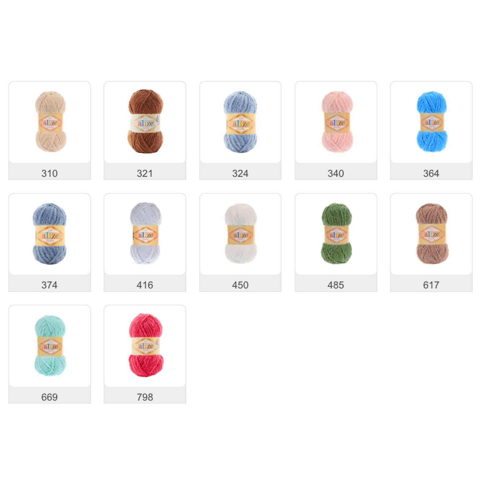 ALIZE SOFTY, Baby Yarn, Soft Blanket Yarn, Chenille Yarn for Baby Clothes, 1.76 Oz, 125 Yds, 100% Micropolyester, Baby Products Yarn