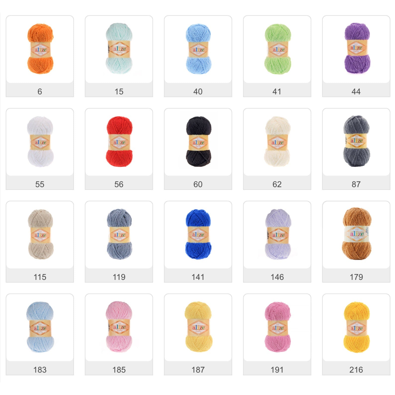 ALIZE SOFTY, Baby Yarn, Soft Blanket Yarn, Chenille Yarn for Baby Clothes, 1.76 Oz, 125 Yds, 100% Micropolyester, Baby Products Yarn