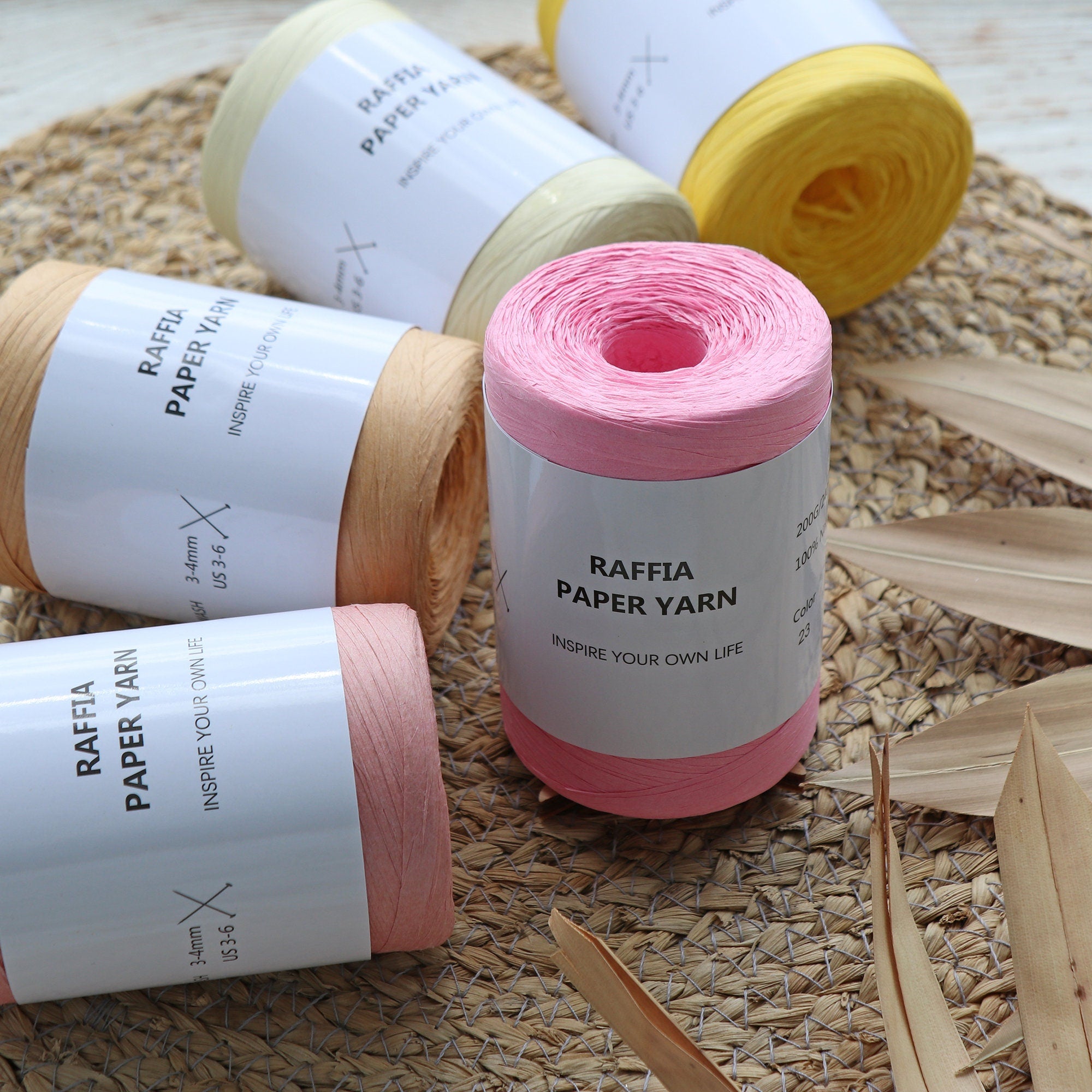 Paper RAFFIA YARN, Craft cord, Paper yarn, Raffia Cord, Crochet Yarn, Knitting Yarn, Straw Yarn, Tape Yarn, Hat Yarn, Yarn for Beach Bag