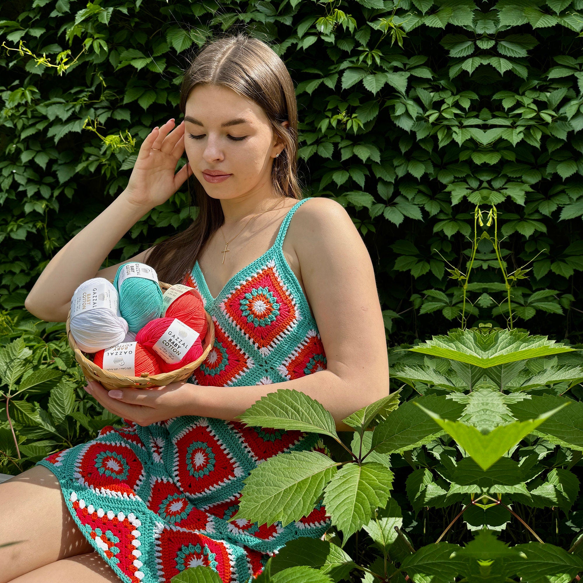 Crochet GRANNY SQUARE Dress Pattern, Xs-Xl Sizes, PDF Beginner Sundress Pattern, English Pdf Only Crochet Instruction