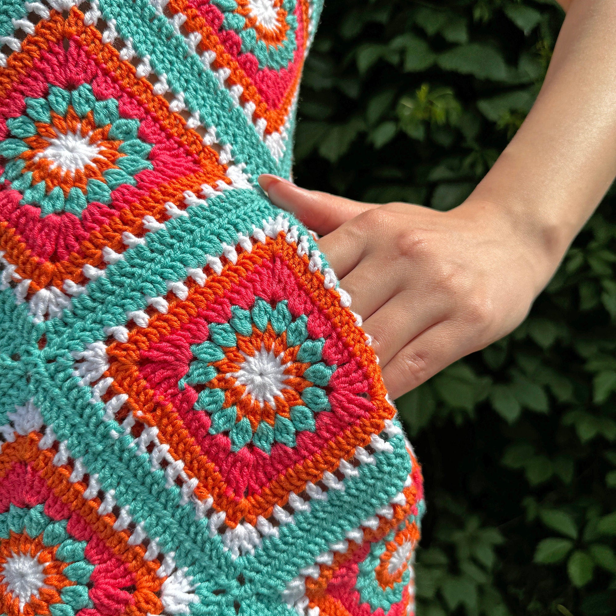Crochet GRANNY SQUARE Dress Pattern, Xs-Xl Sizes, PDF Beginner Sundress Pattern, English Pdf Only Crochet Instruction