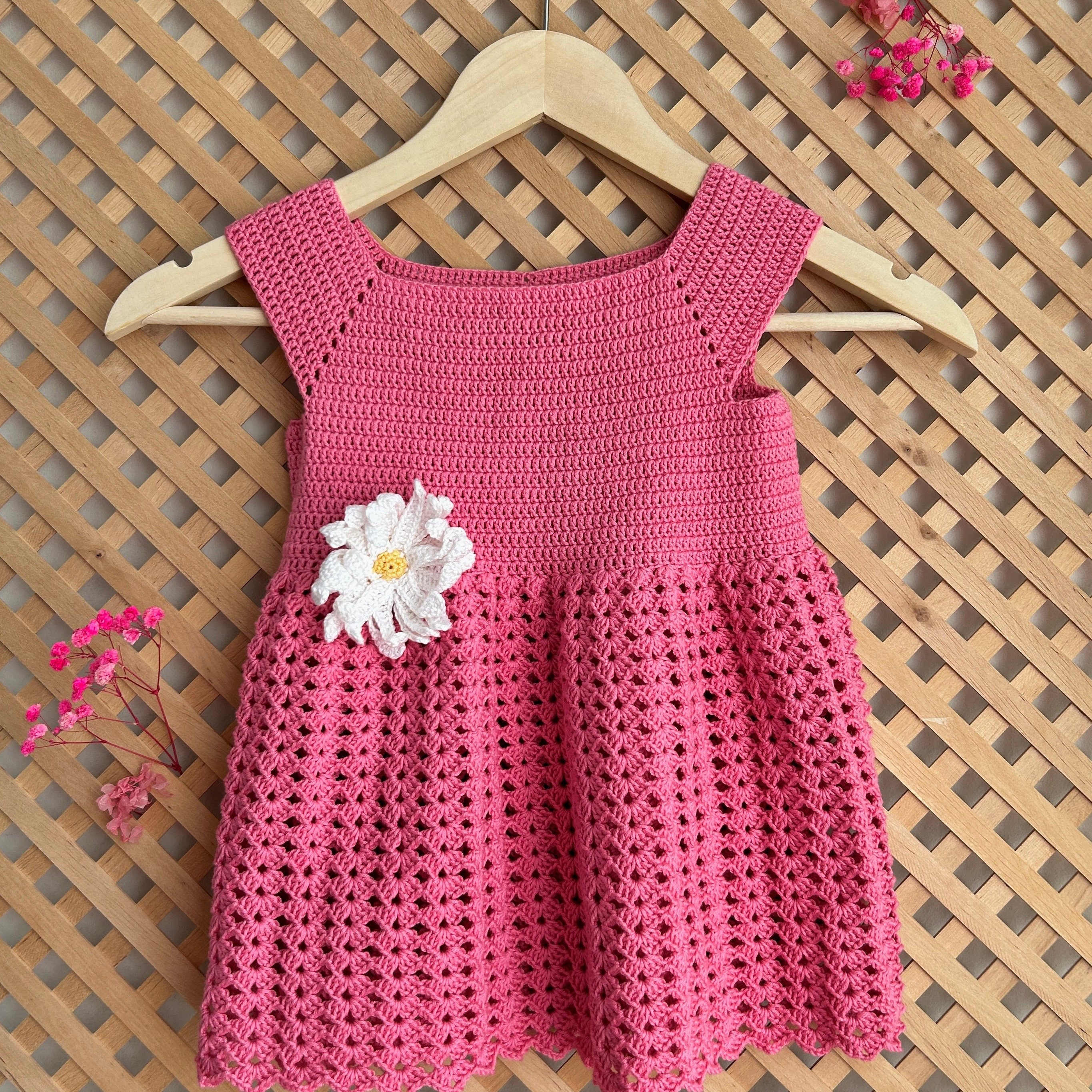 Crochet Baby Dress, Dandelion Crochet Dress Pattern, Newborn Baby Dress Pattern, Baby Dress Pattern Only, Pattern, Instant Download