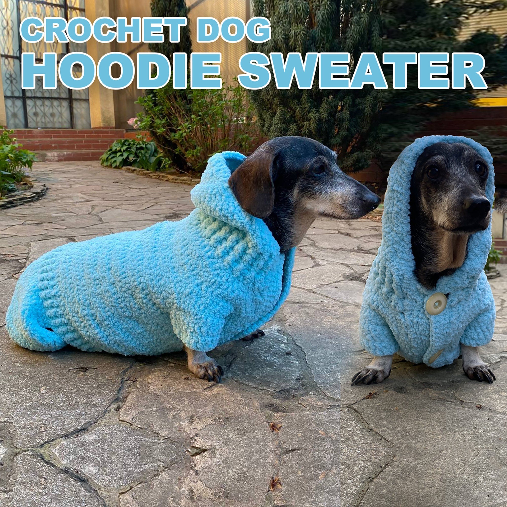 Hooded DOG SWEATER Pattern, Crochet Dog Hoodie PDF Instructions, Instant Download, Crochet Dog Coat, Digital Crochet Pattern