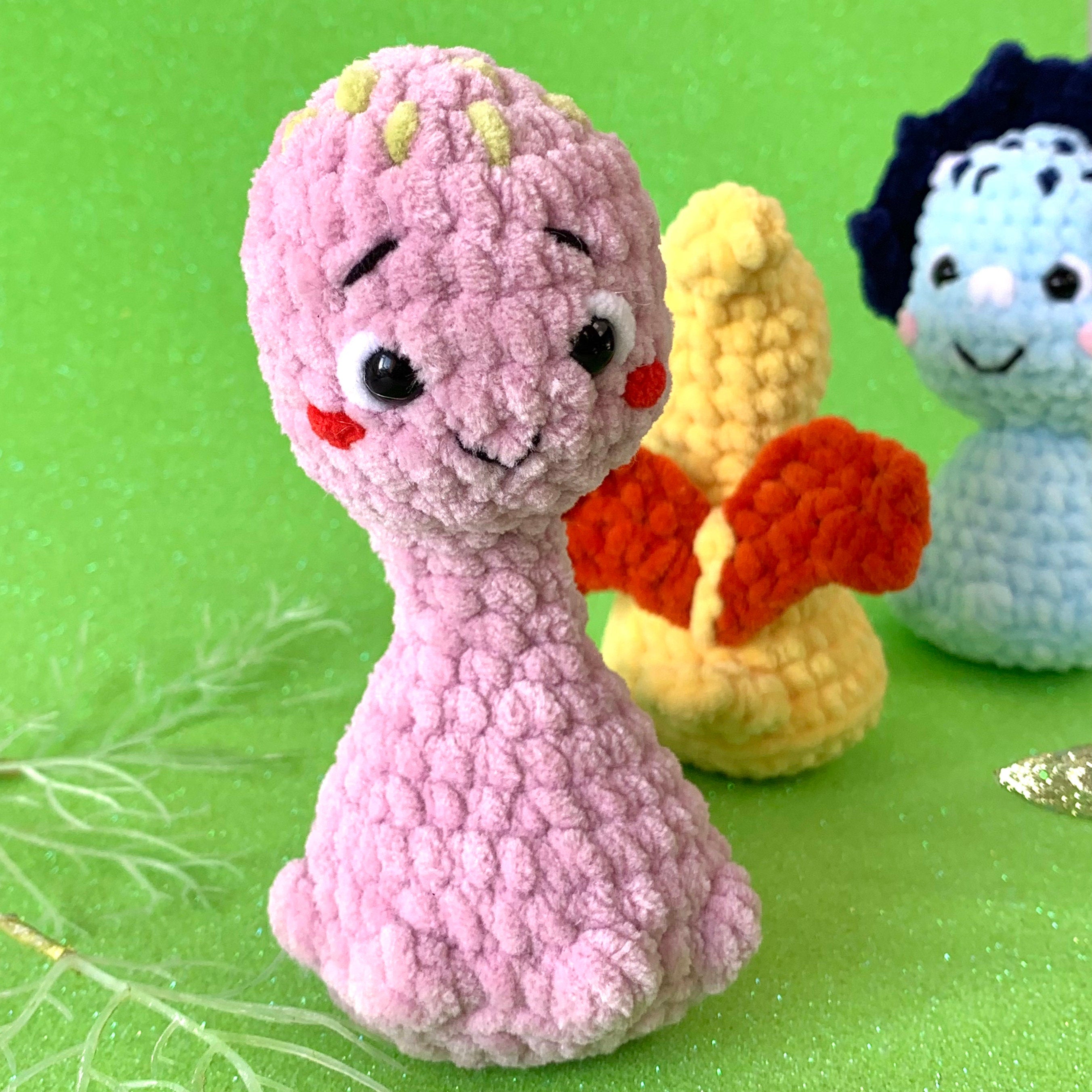 Low Sew TREE DINOSAURS Crochet Pattern, Jurassic, Triceratops Crochet Plush Dinosaur, Brontosaurus Crochet Patterns, Pterodacryl PDF