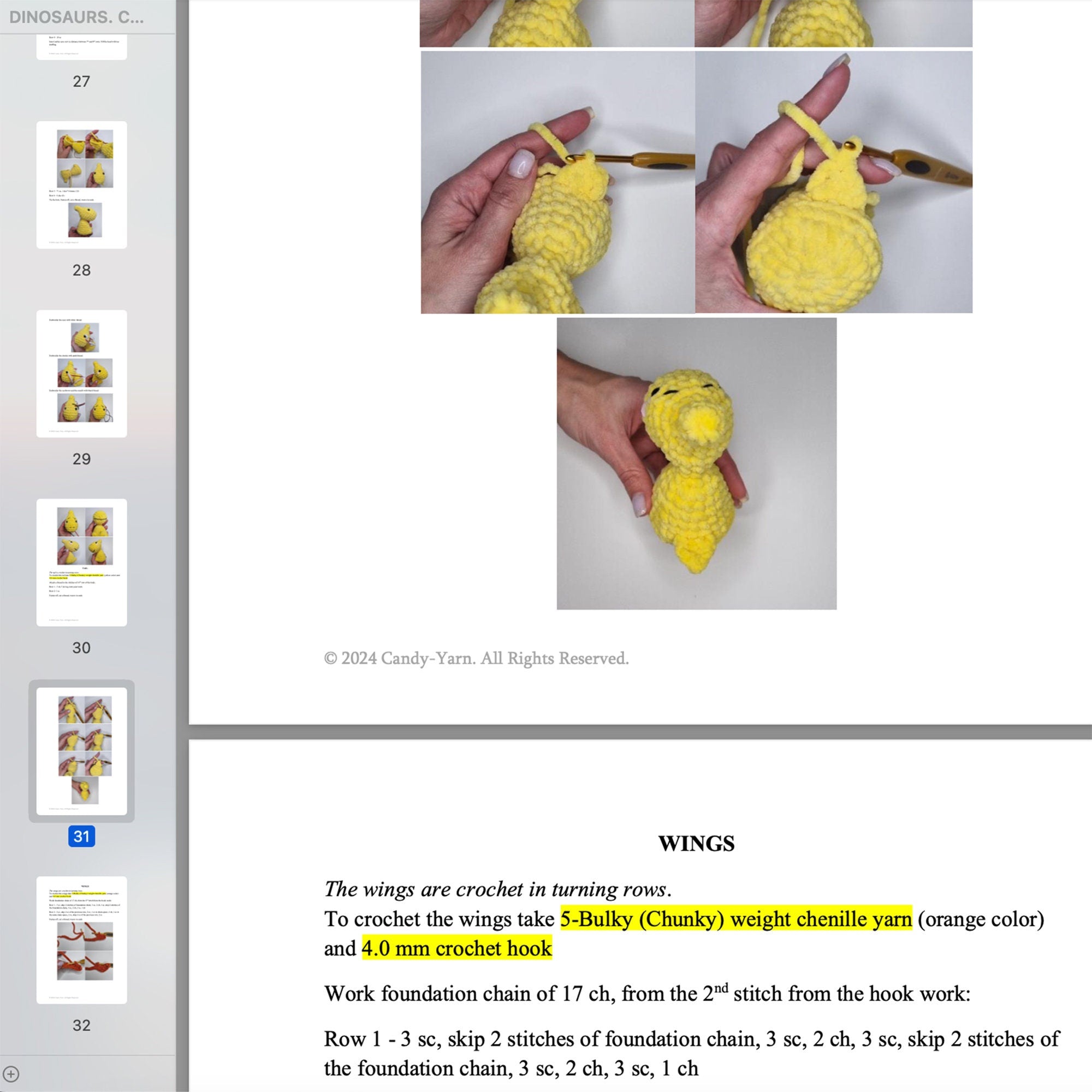 Low Sew TREE DINOSAURS Crochet Pattern, Jurassic, Triceratops Crochet Plush Dinosaur, Brontosaurus Crochet Patterns, Pterodacryl PDF