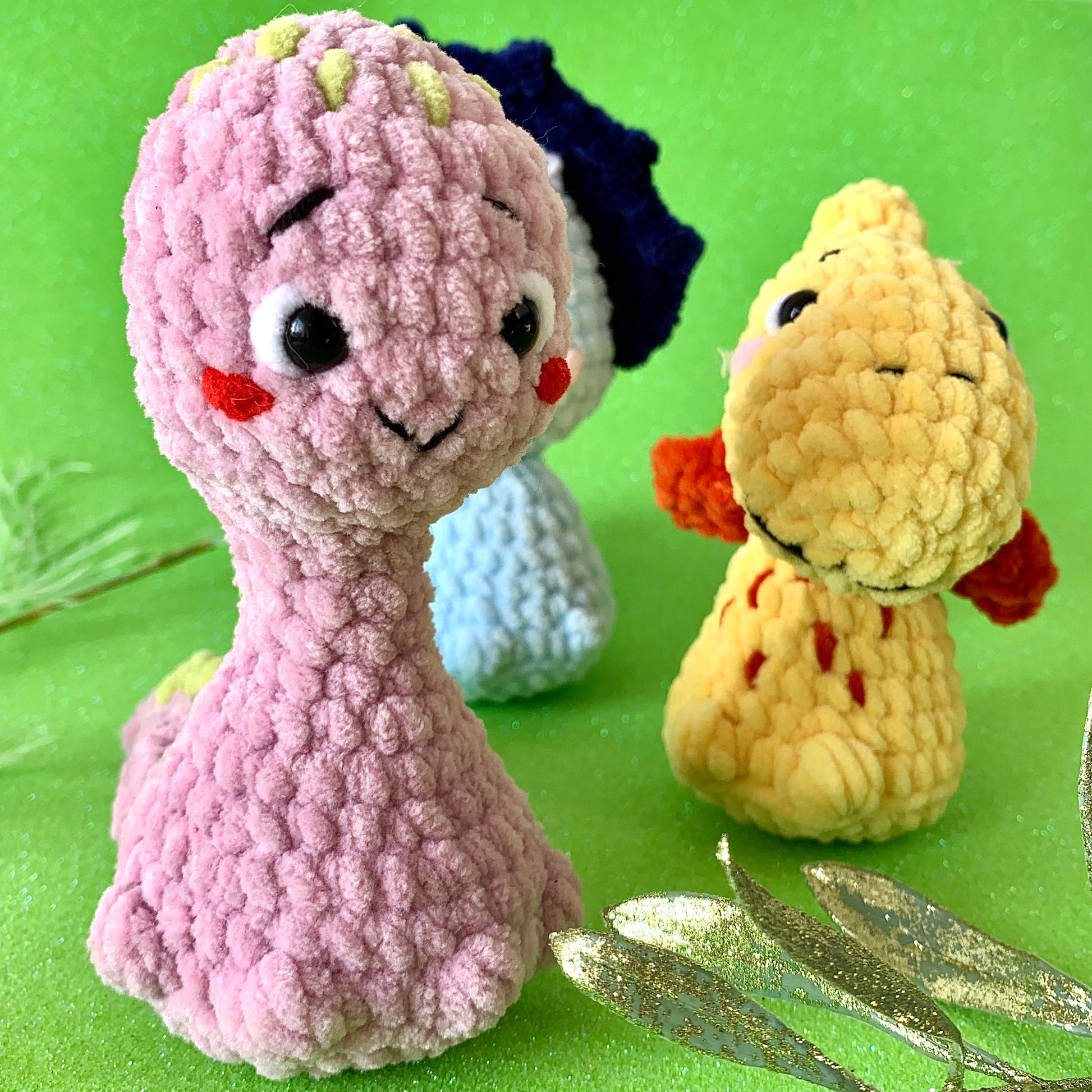 Low Sew TREE DINOSAURS Crochet Pattern, Jurassic, Triceratops Crochet Plush Dinosaur, Brontosaurus Crochet Patterns, Pterodacryl PDF