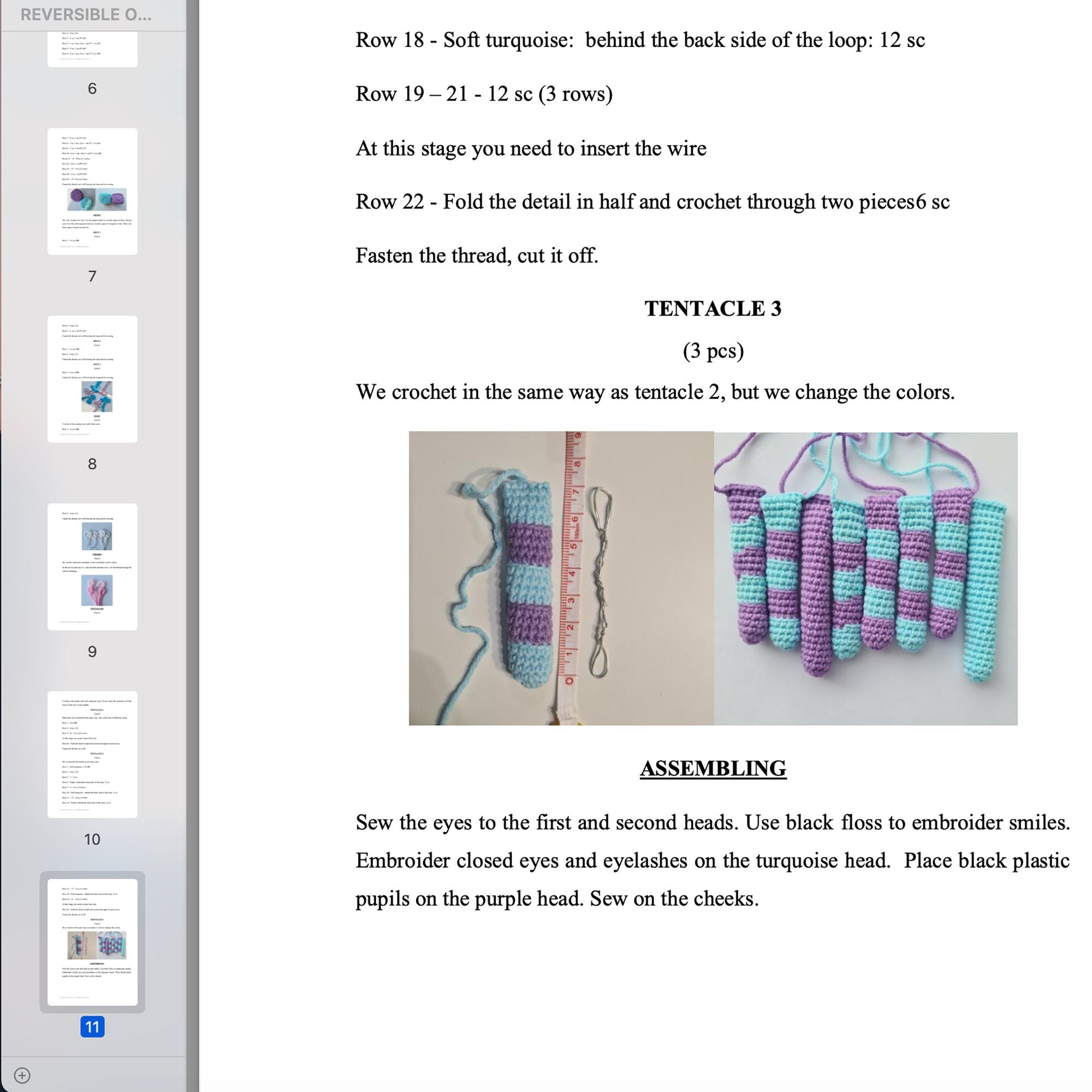 Crochet REVERSIBLE OCTOPUS Pattern, Amigugumi Octorus, Crochet Moody Toy, Octopus, Sea Creatures, Stuffed Toy, Under the Sea, PDF Pattern