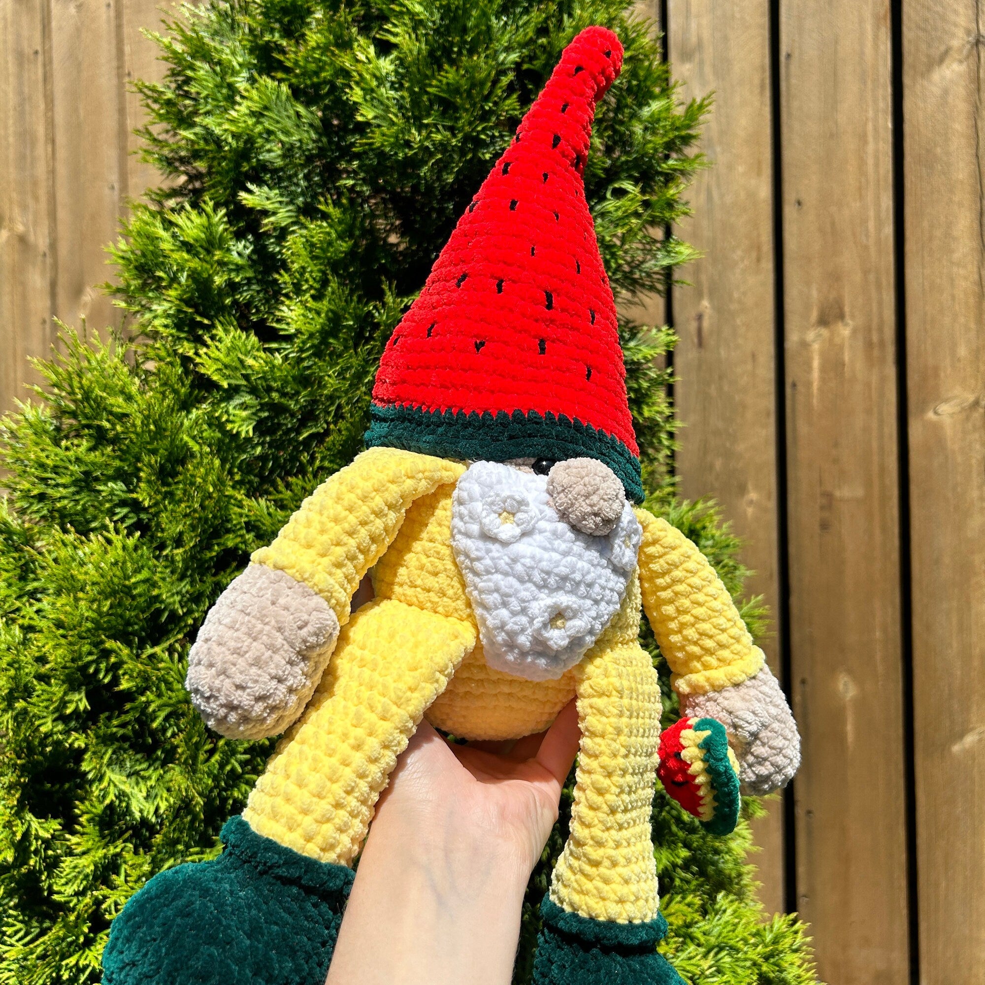 GNOME PATTERN, Crochet Watermelon Plush Gnome, Plush Pattern, Crochet Plushie, Plush Toys, Amigurumi Pattern, DIY Crochet Toy Pattern