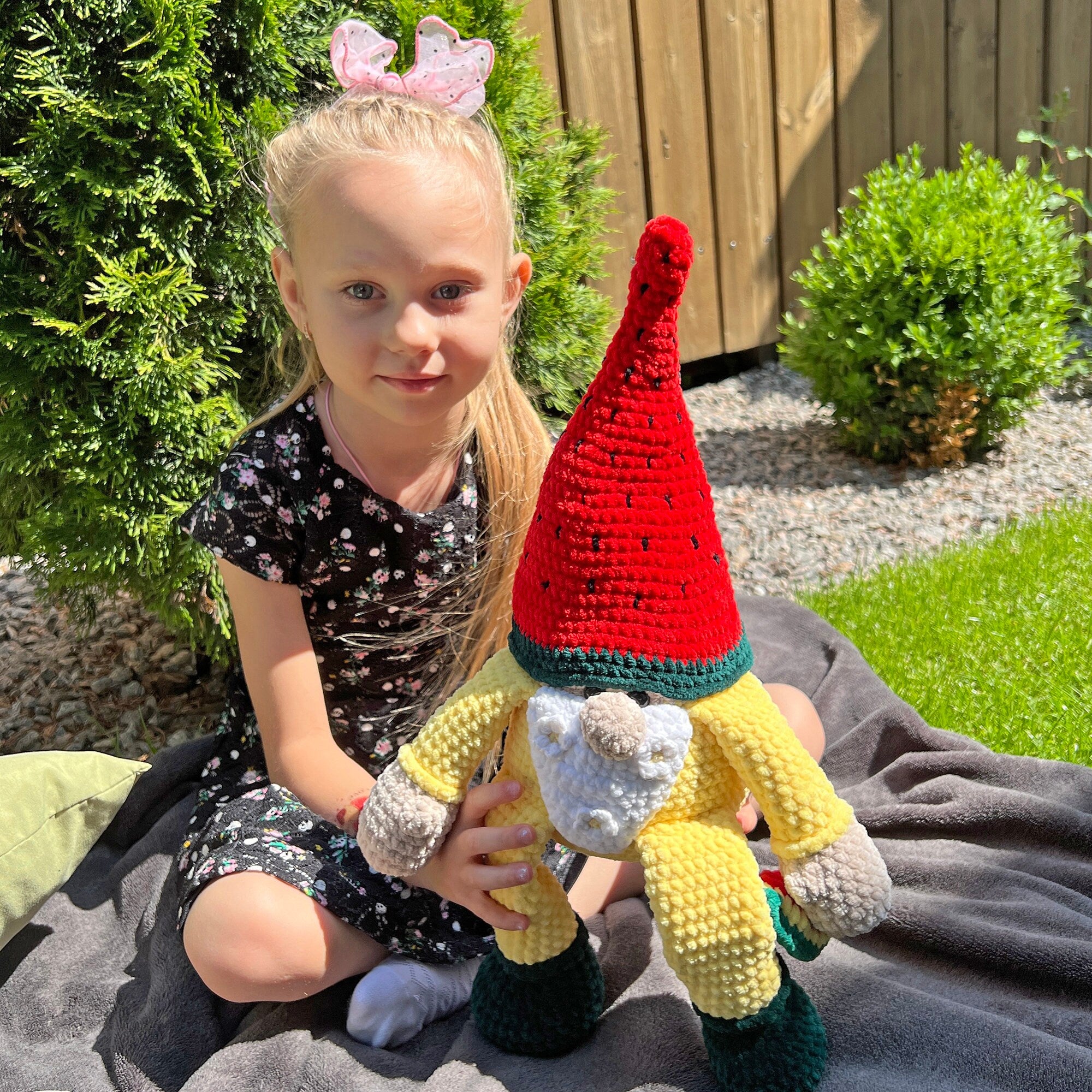 GNOME PATTERN, Crochet Watermelon Plush Gnome, Plush Pattern, Crochet Plushie, Plush Toys, Amigurumi Pattern, DIY Crochet Toy Pattern