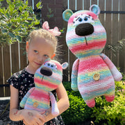 Crochet Bear PATTERN PDF, Easy Amigurumi Teddy Bear Pattern, Colorful Crochet Bear Pattern, Crochet Stuffie, Low Sew Pattern