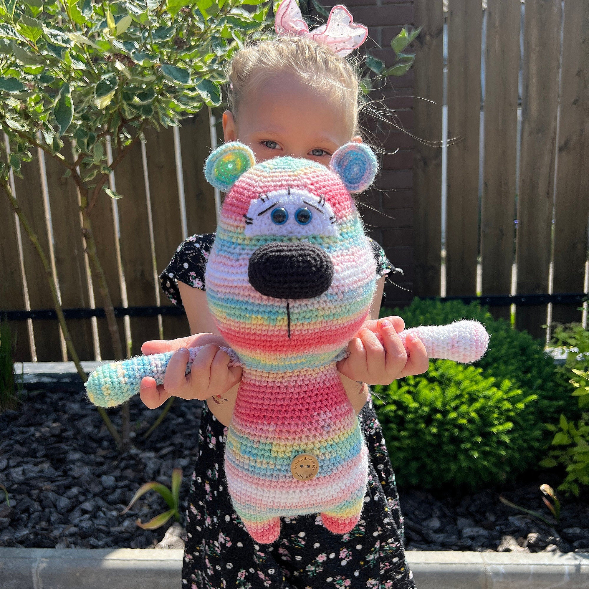 Crochet Bear PATTERN PDF, Easy Amigurumi Teddy Bear Pattern, Colorful Crochet Bear Pattern, Crochet Stuffie, Low Sew Pattern