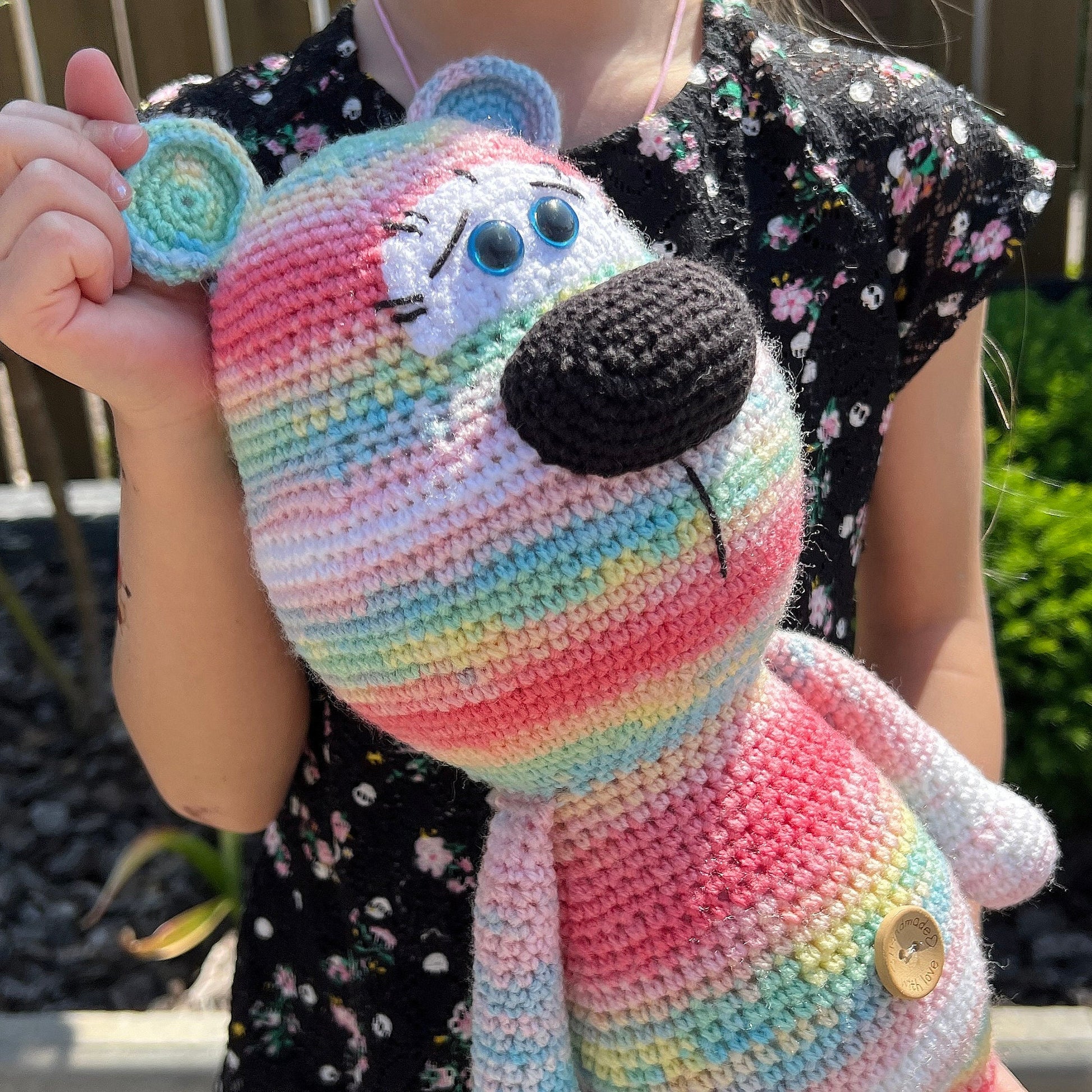 Crochet Bear PATTERN PDF, Easy Amigurumi Teddy Bear Pattern, Colorful Crochet Bear Pattern, Crochet Stuffie, Low Sew Pattern