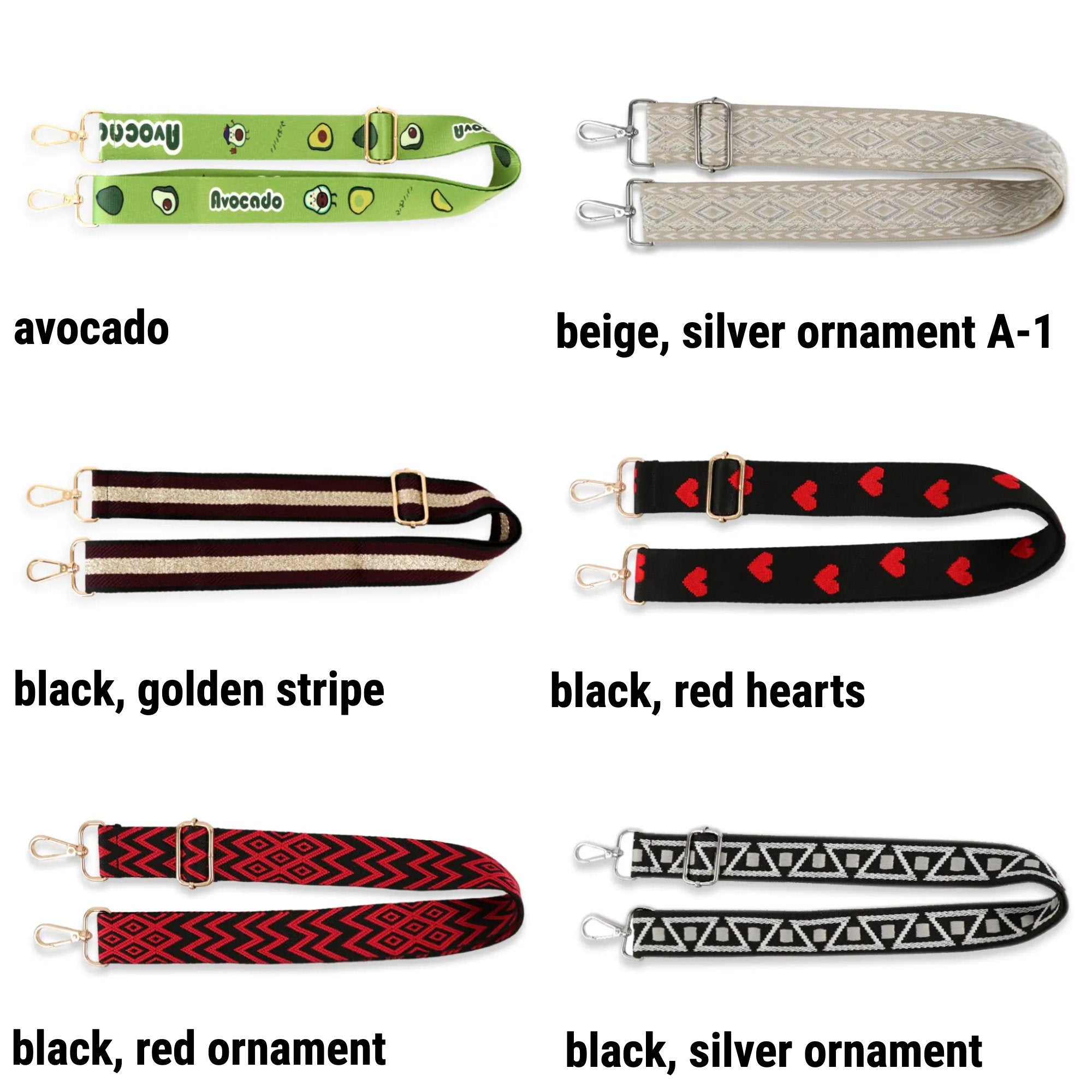 2 Inch WIDE HANDBAG STRAP, Cotton Canvas Nylon Bag Strap, Guitar Strap, Purse Strap, Gold Hardware, Colorful Crossbody Chain, Backpack Strap