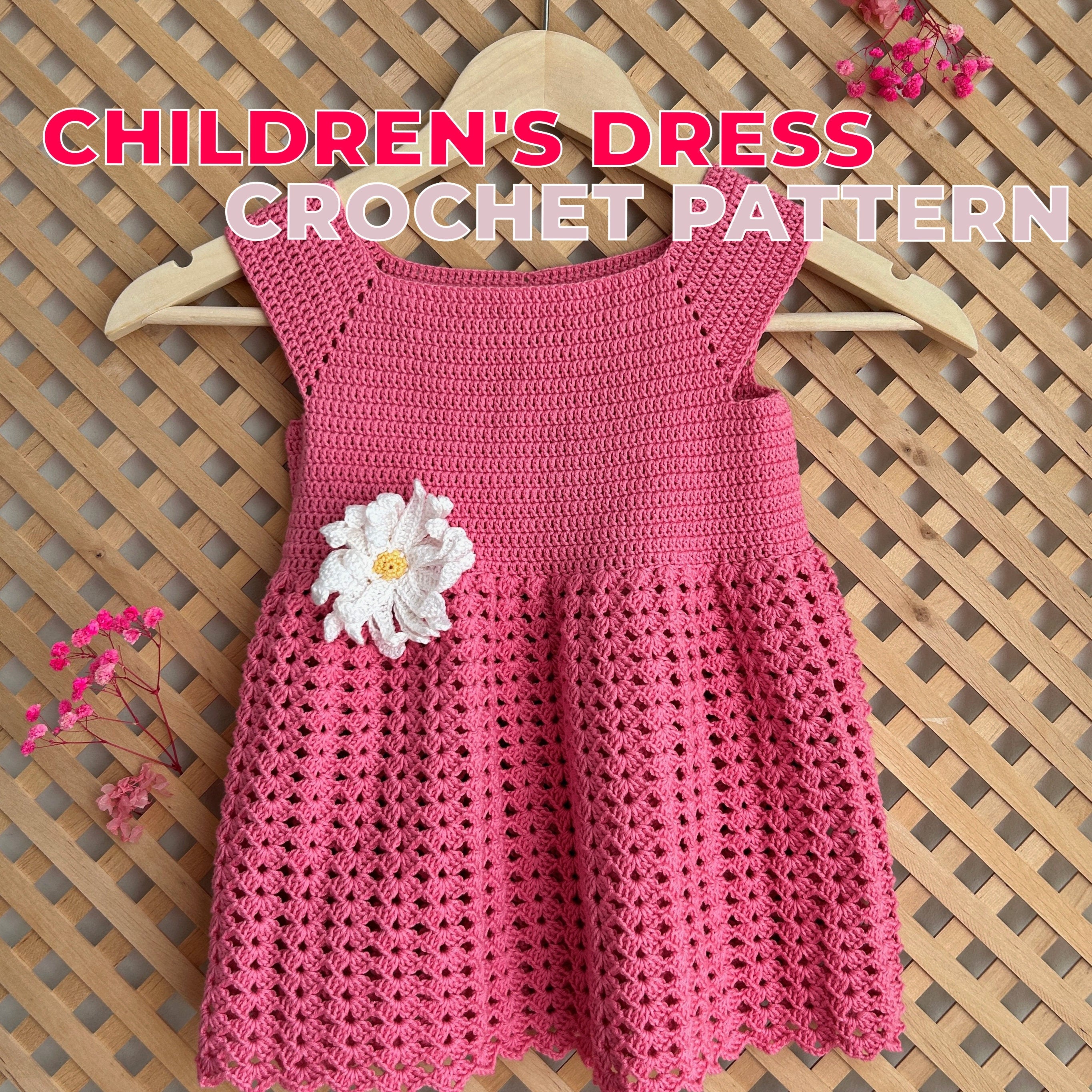 Crochet Baby Dress, Dandelion Crochet Dress Pattern, Newborn Baby Dress Pattern, Baby Dress Pattern Only, Pattern, Instant Download