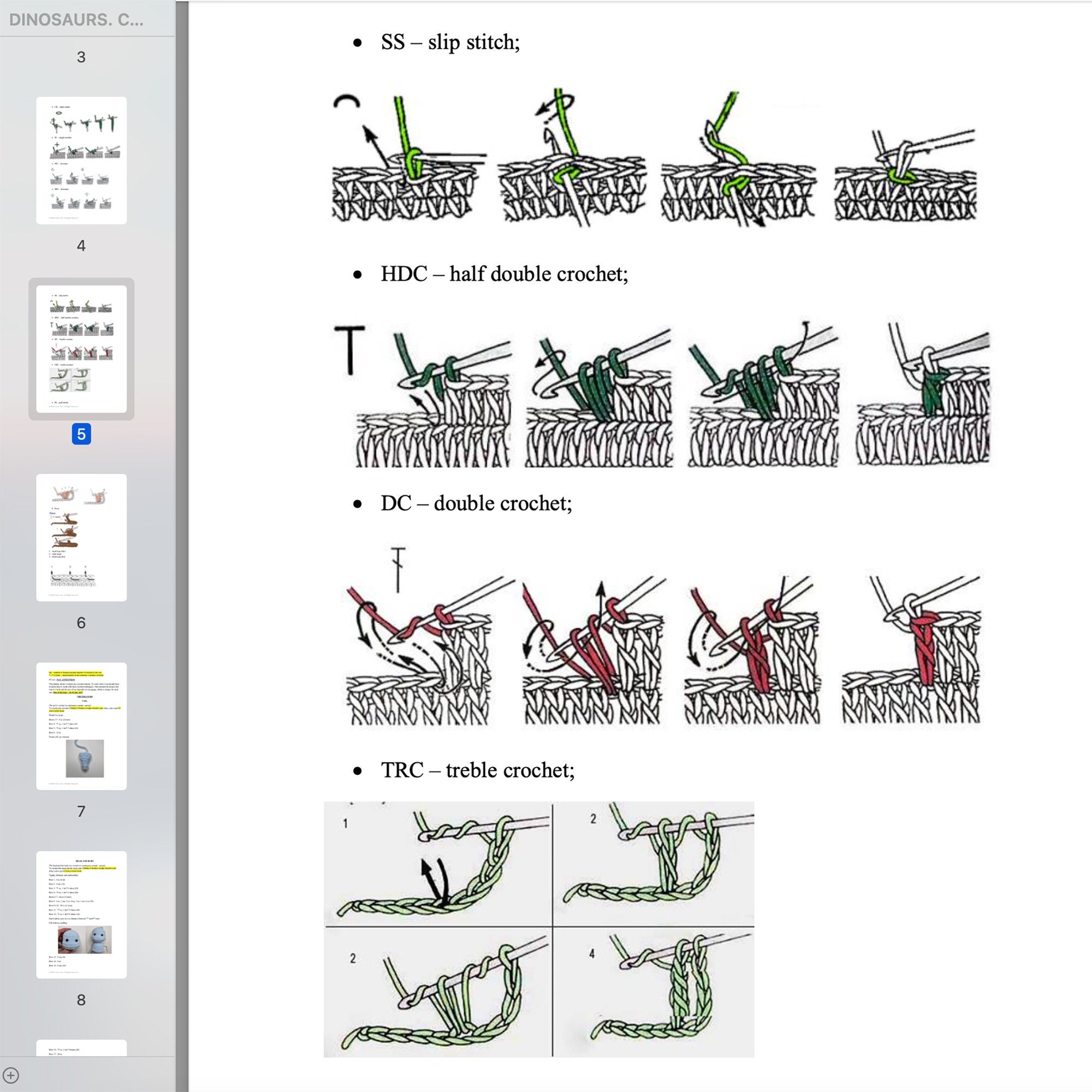 Low Sew TREE DINOSAURS Crochet Pattern, Jurassic, Triceratops Crochet Plush Dinosaur, Brontosaurus Crochet Patterns, Pterodacryl PDF