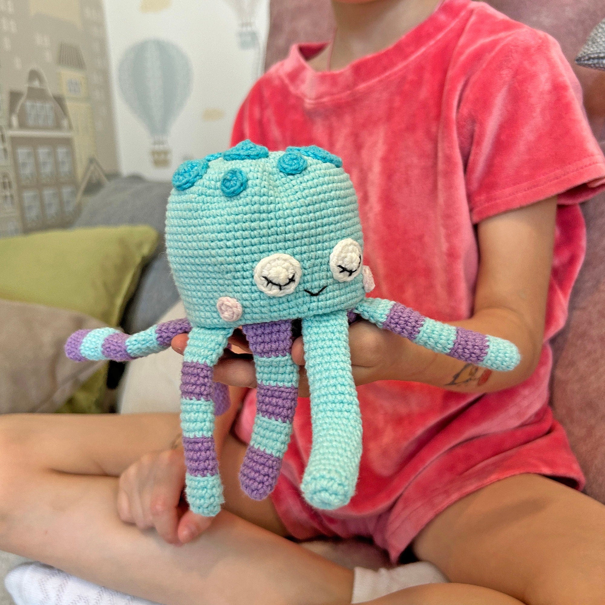 Crochet REVERSIBLE OCTOPUS Pattern, Amigugumi Octorus, Crochet Moody Toy, Octopus, Sea Creatures, Stuffed Toy, Under the Sea, PDF Pattern
