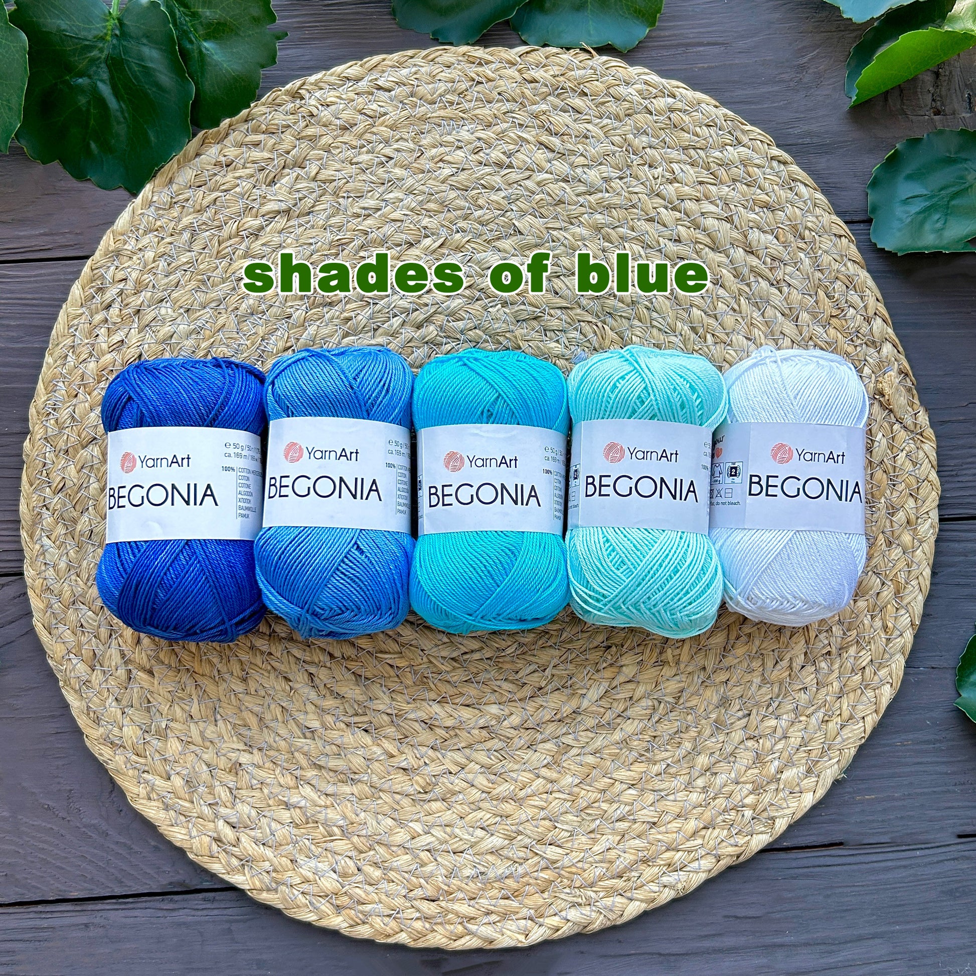 YARNART BEGONIA Cotton Sport Yarn - 50g/Skein - Shades Sets, Mercerized COTTON Yarn, 100% Mercerized Cotton Yarn, Crochet Yarn, Summer Yarn