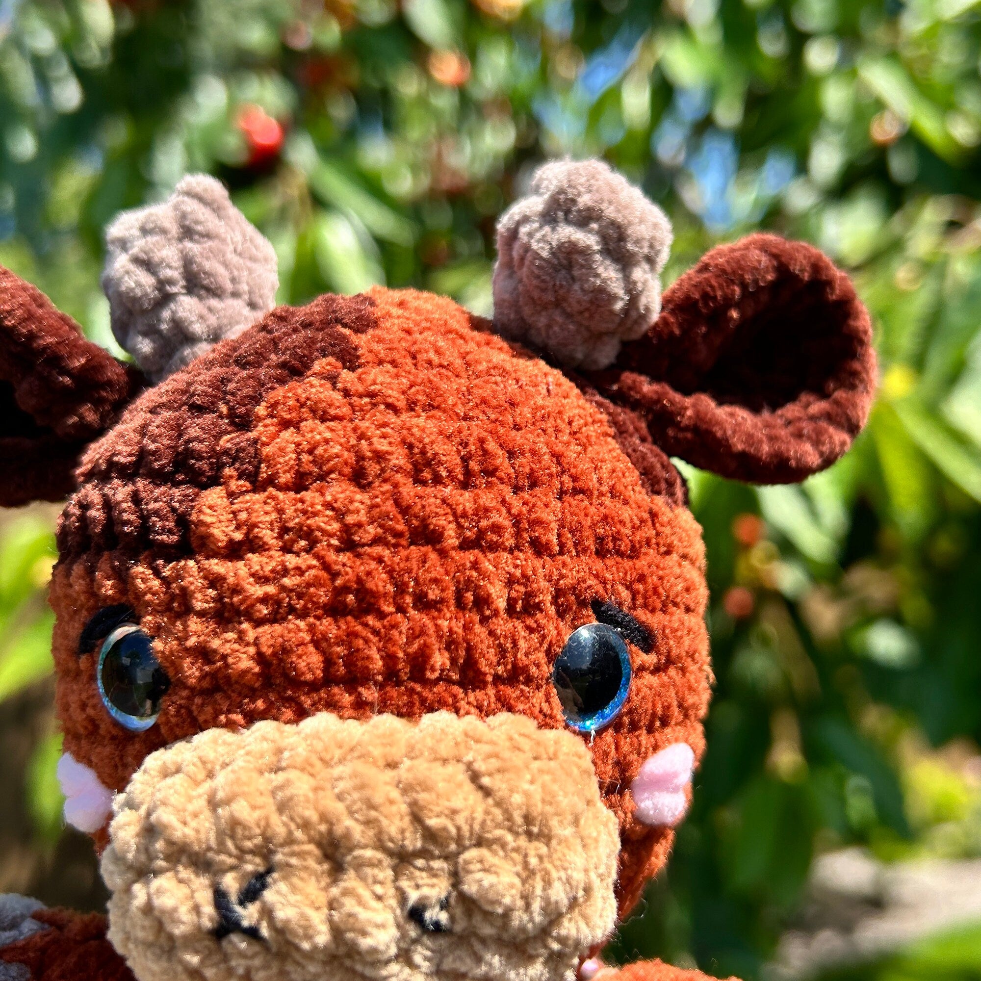 Crochet Cow Snuggler, Highland Cow Pattern, Brown Cow Pattern, Cow Pattern Tutorial, Amigurumi Lovely Pattern, Crochet Stuffed Animal