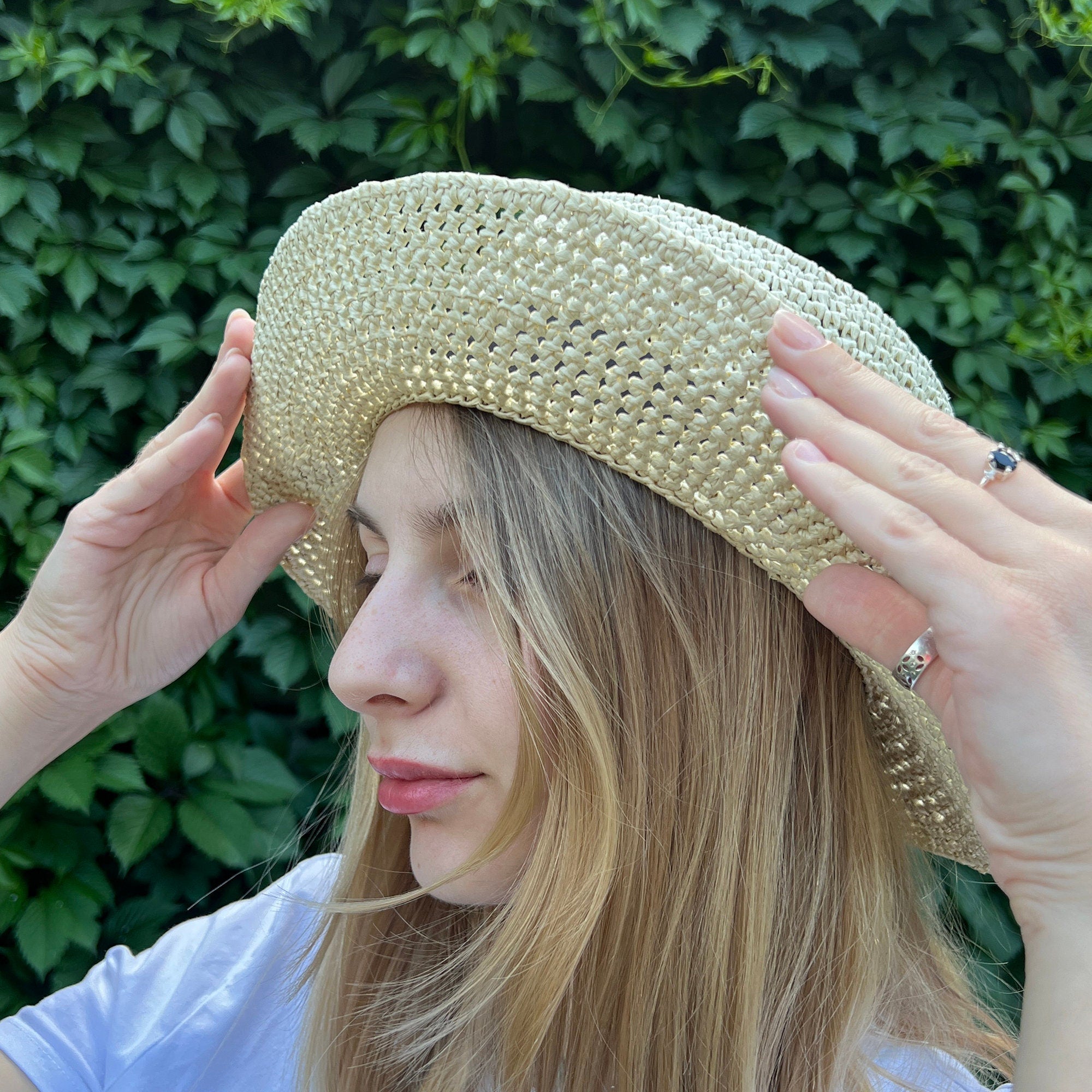 Crochet SUN HAT Pattern, Canotier PDF Crochet Hat Pattern, Bow Fashion Hat, Sunscape Sun Hat, Crochet Sun Hat, Crochet Trendy Hat Pattern
