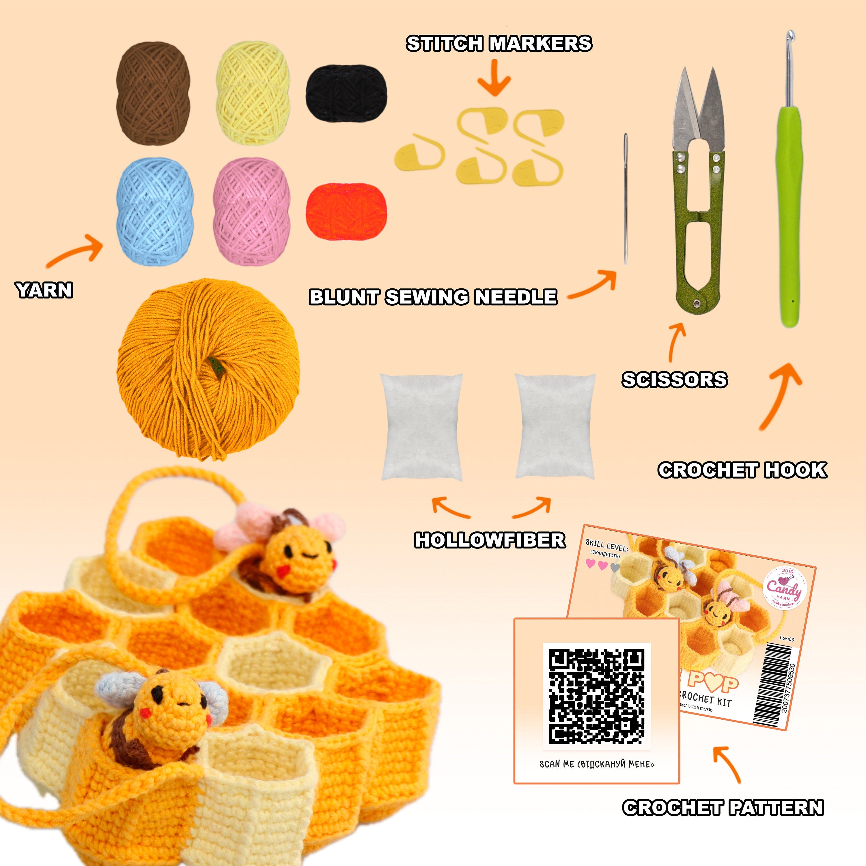 POP MEMORY GAME Beginner Crochet Kit, Amigurumi Educational Toy, Starter Crochet Kit, Amigurumi Kit, Diy Kit Gift, Learn How To Crochet Kit