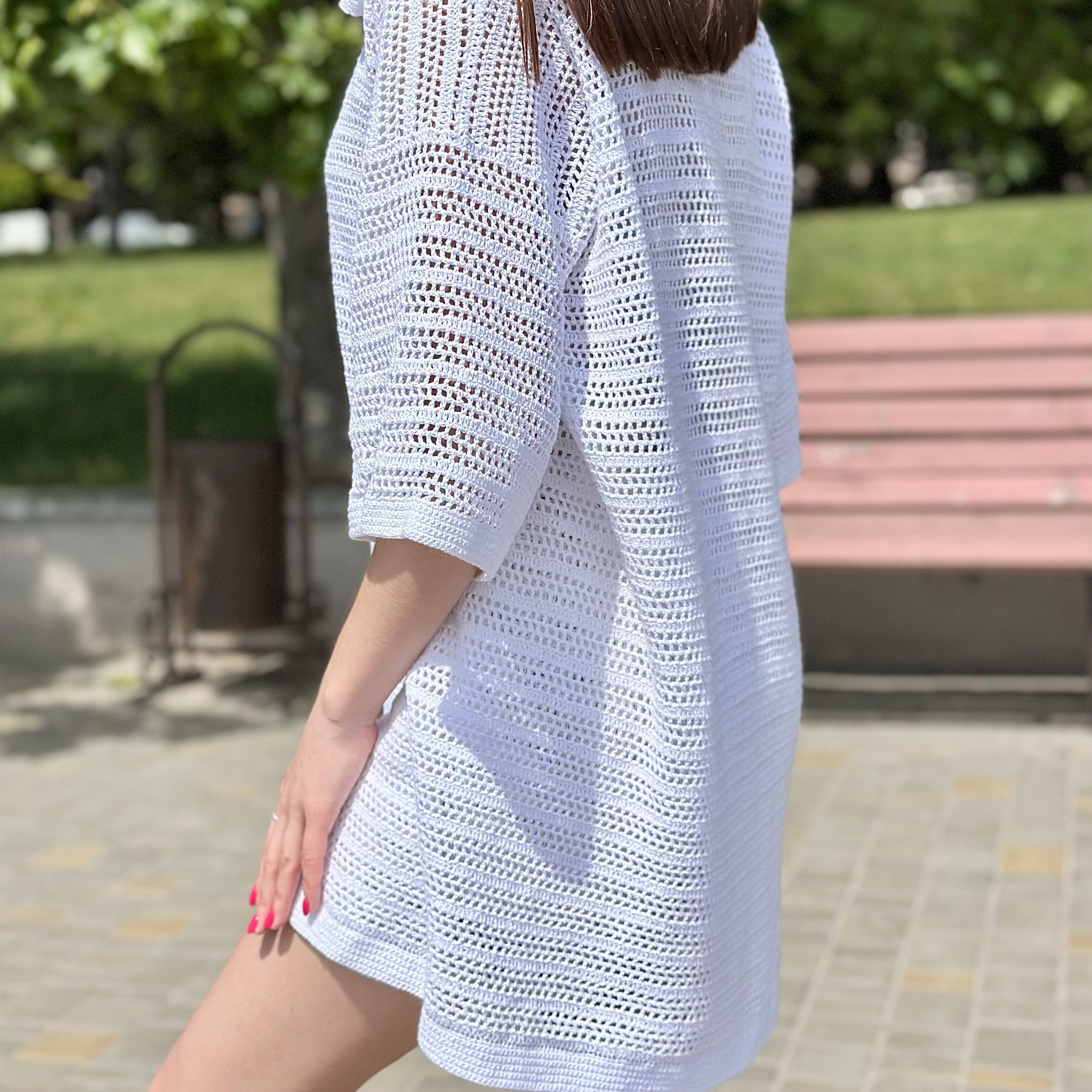 Crochet Shirt PDF Pattern For Men & Women Unisex Button Up Summer Shirt Pattern Men's Crochet Shirt Women's Beach Cover Up Instant Download